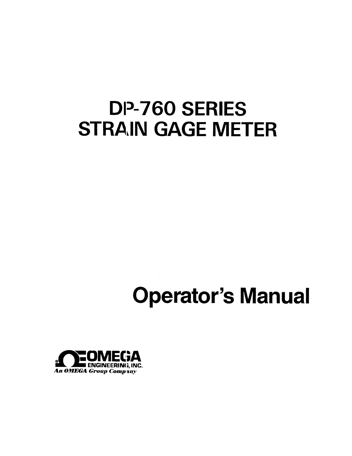 Omega Products DP-760 Installation  Manual