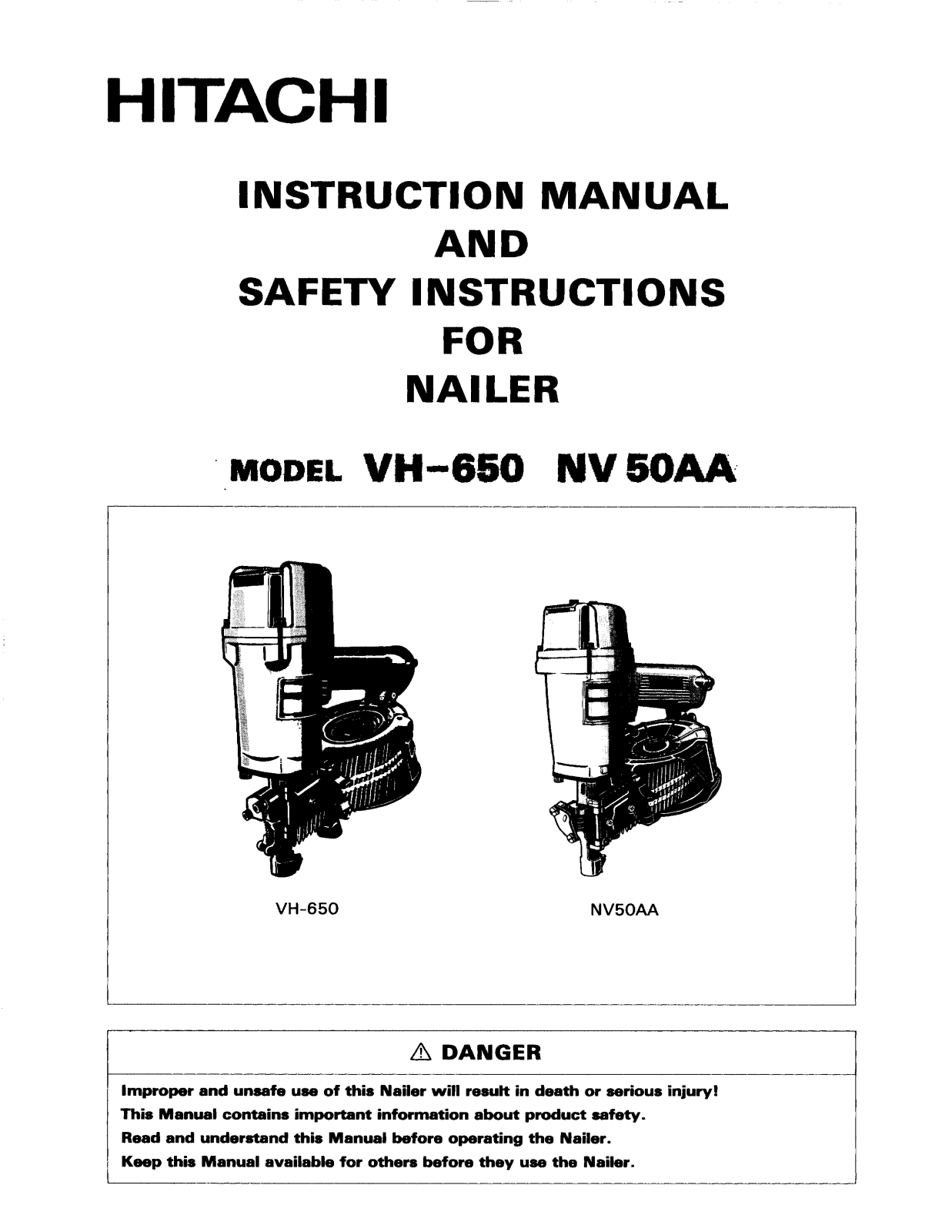 Hitachi NV50AA, VH-650 User Manual