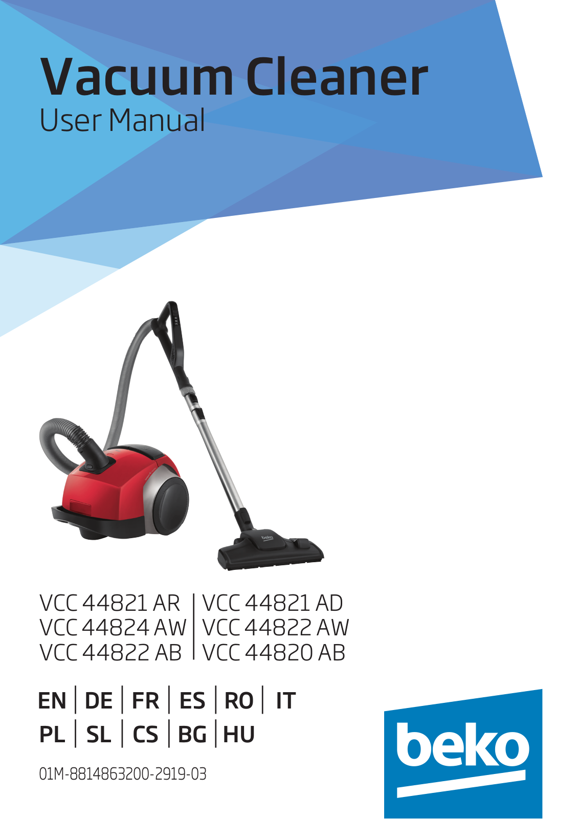 Beko VCC 44824 AW, VCC 44822 AW User manual