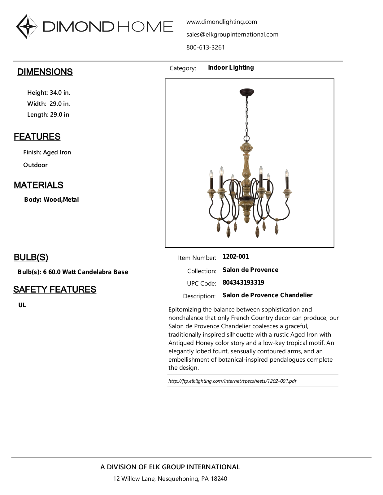 ELK Home 1202001 User Manual