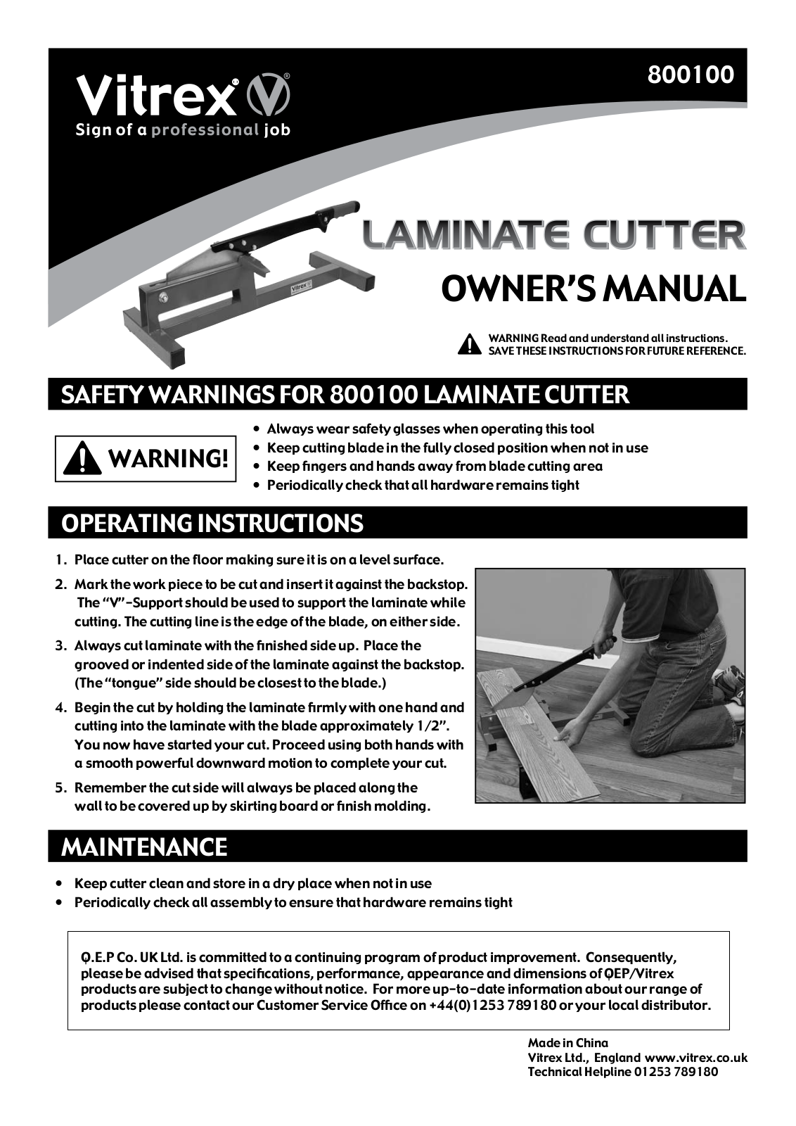 Vitrex 800100 User Manual