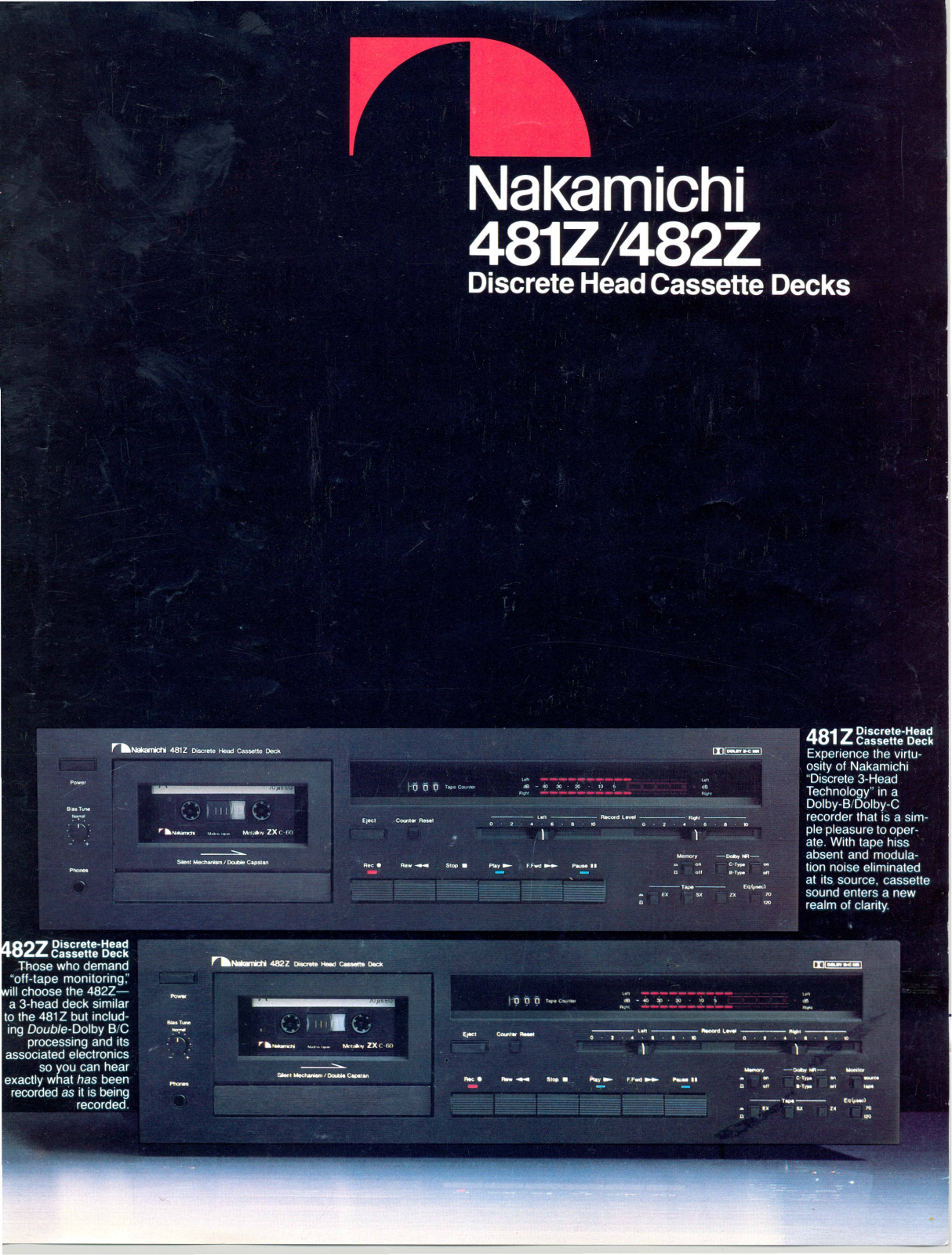 Nakamichi 481-Z, 482-Z Brochure