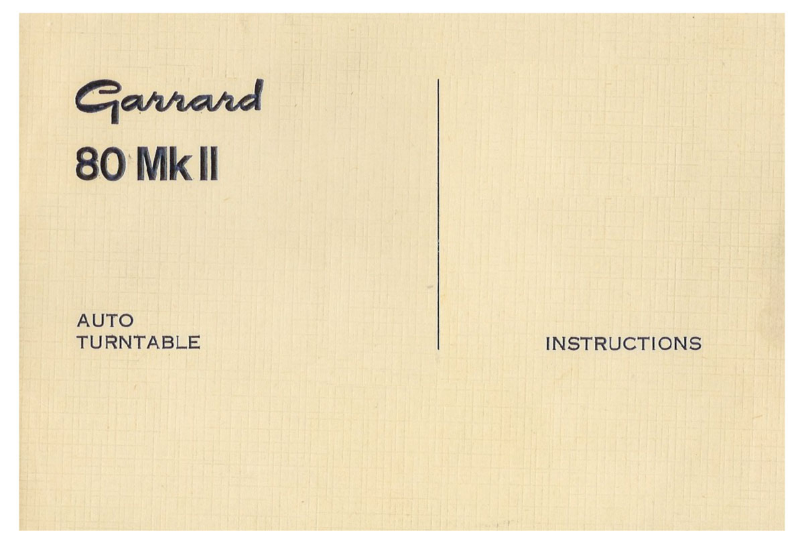 Garrard LAB-80 Mk2 Owners manual