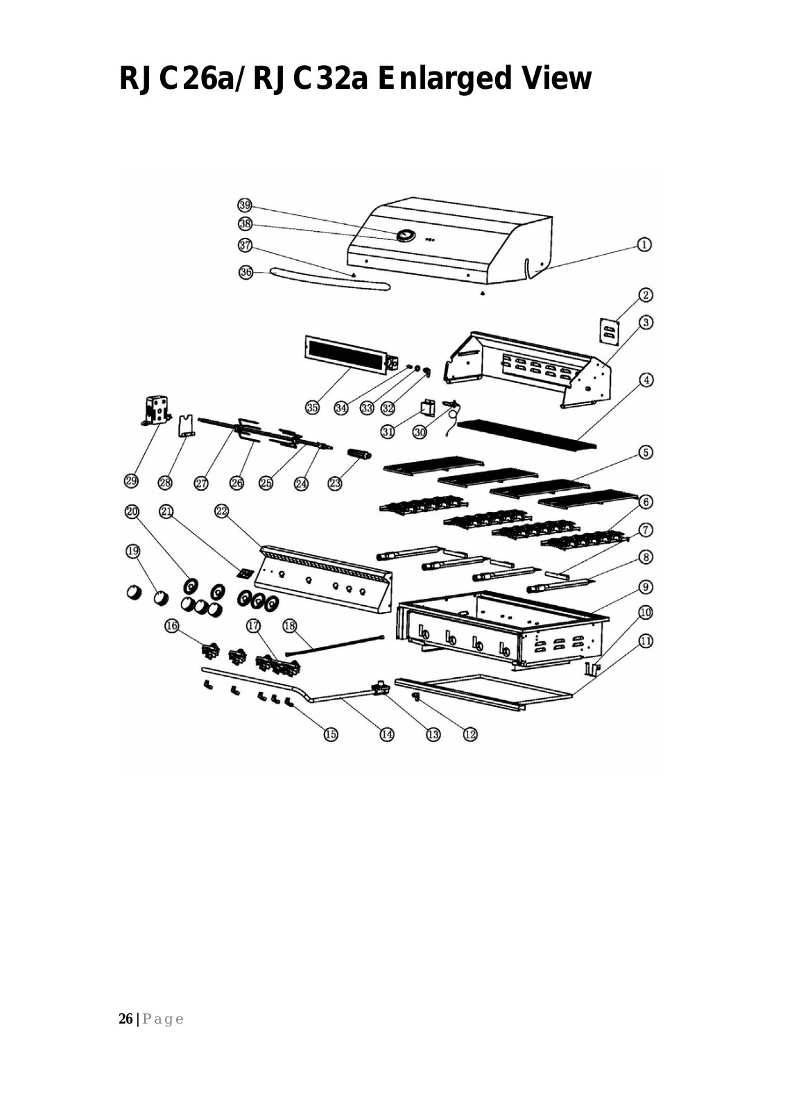 RCS RJC32, RJC26ALP Part List