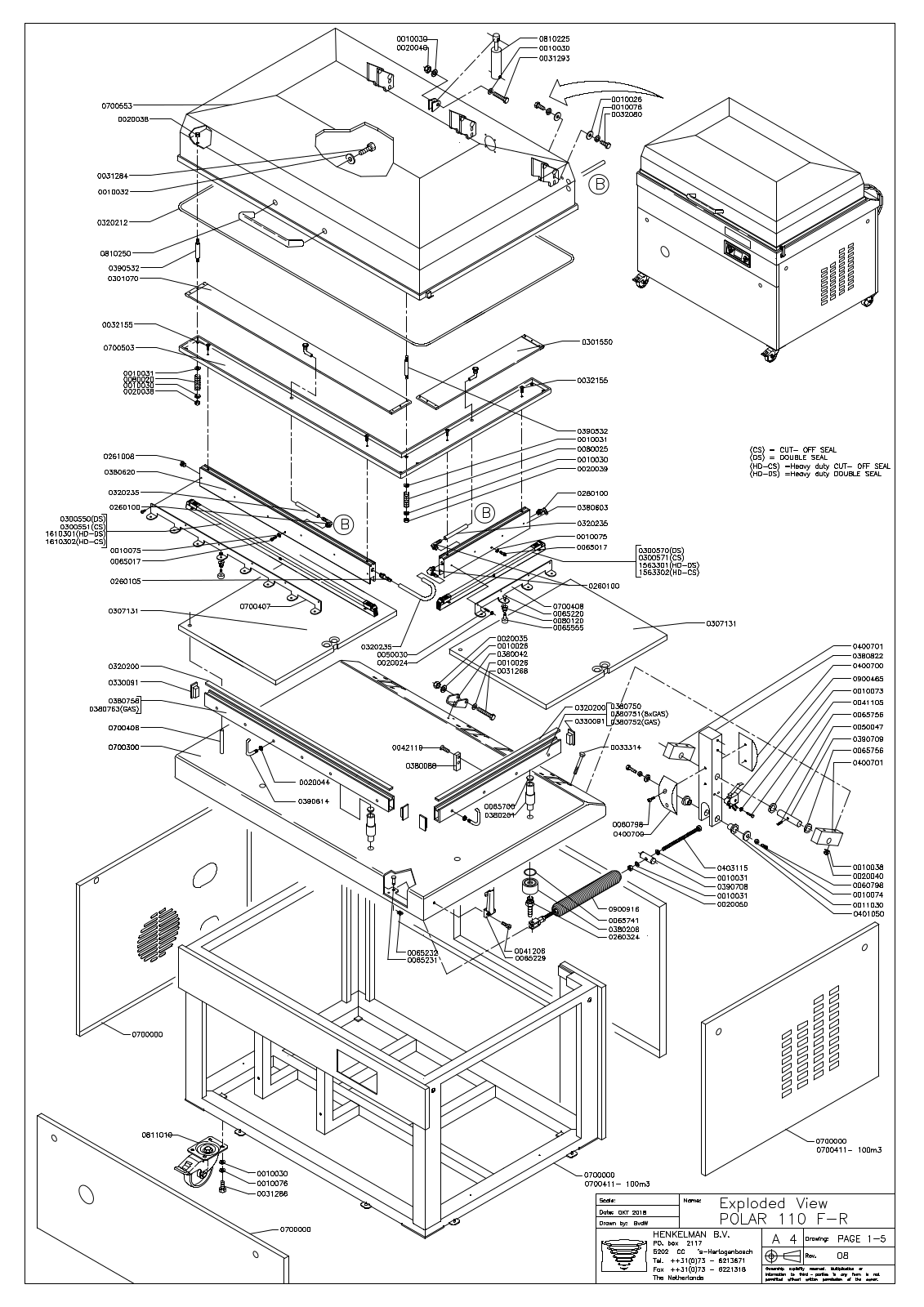 Henkelman Polar 110 Parts Diagram