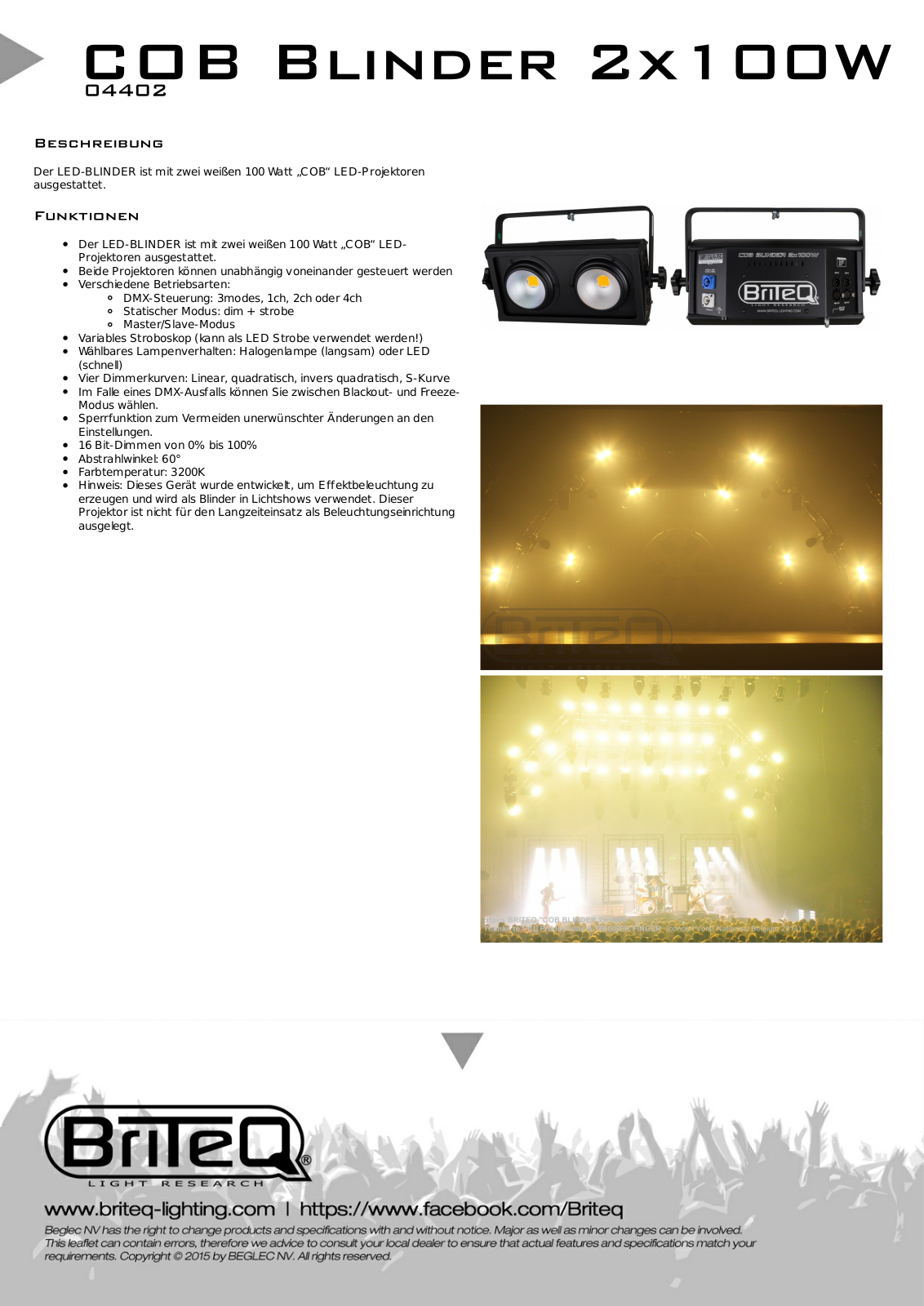 Briteq COB Blinder User Manual