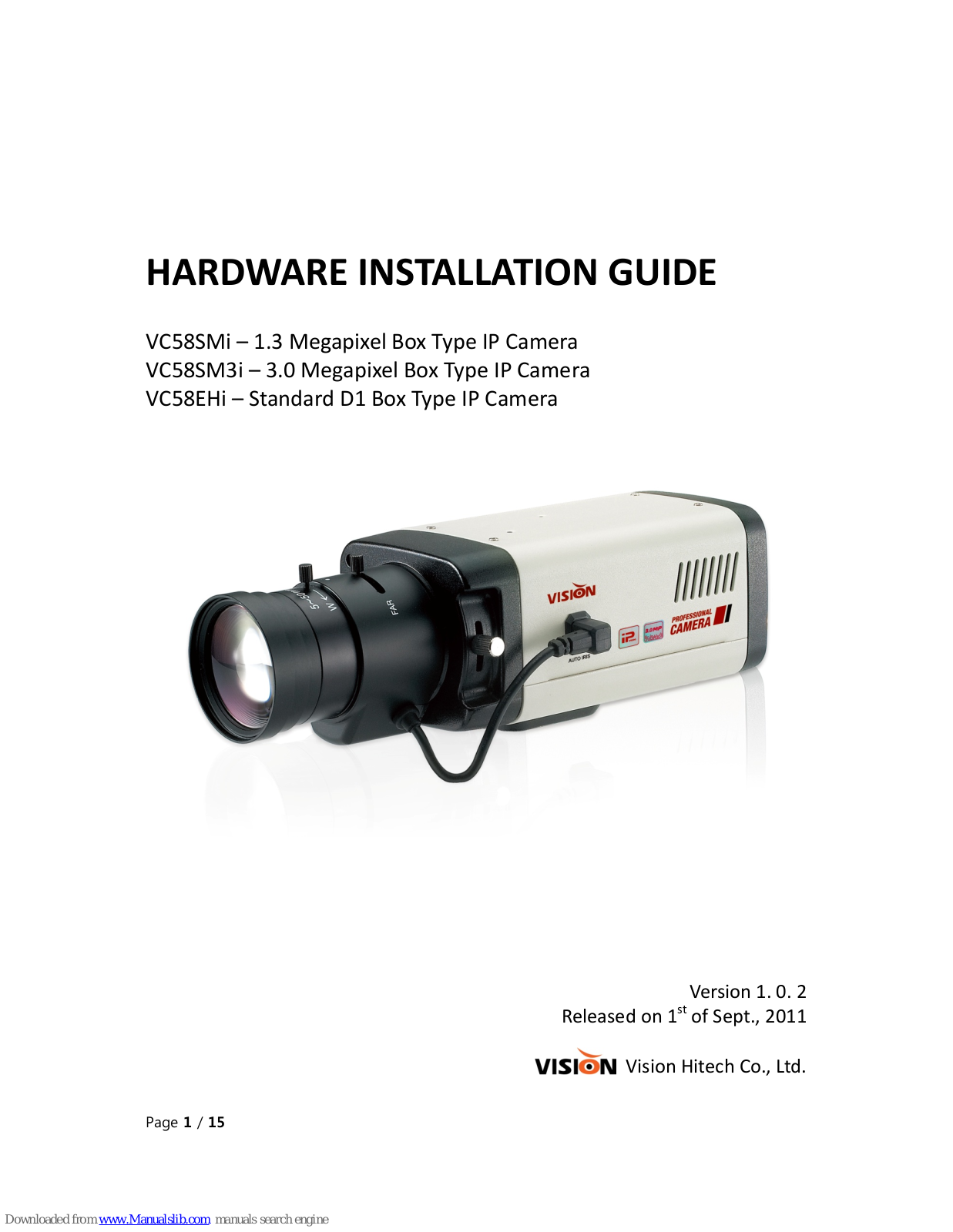 Vision Hi-Tech VC58SMi, VC58EHi, VC58SM3i Installation Manual