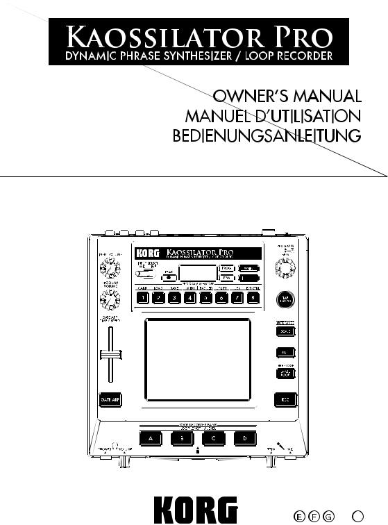 Korg Kaossilator PRO User Manual