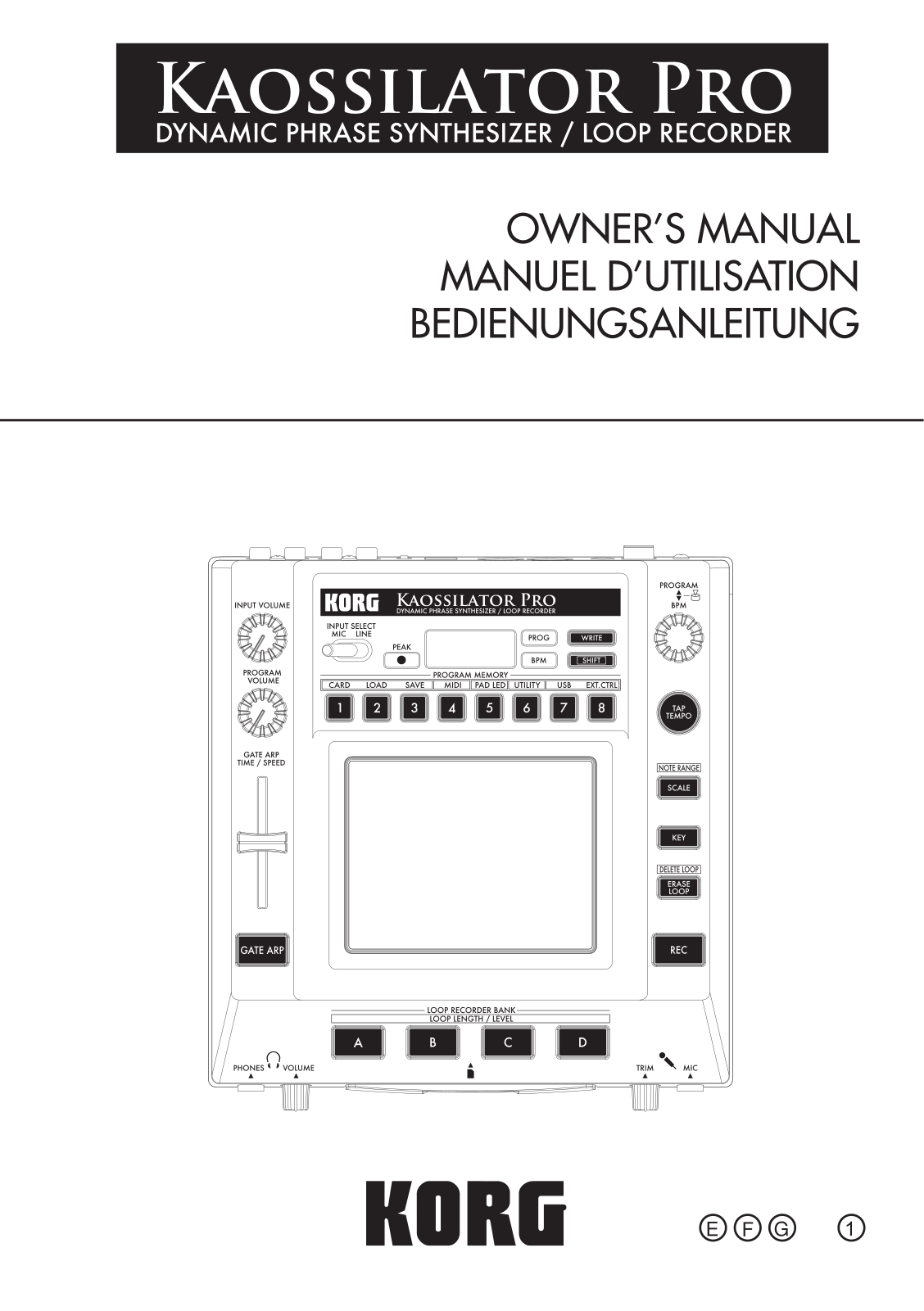 Korg Kaossilator PRO User Manual