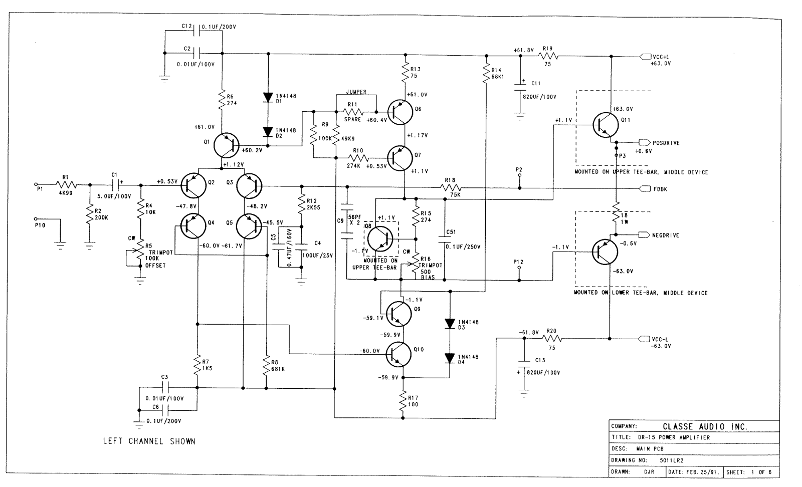 Classe Audio DR-15, DR-15-TM Schematic