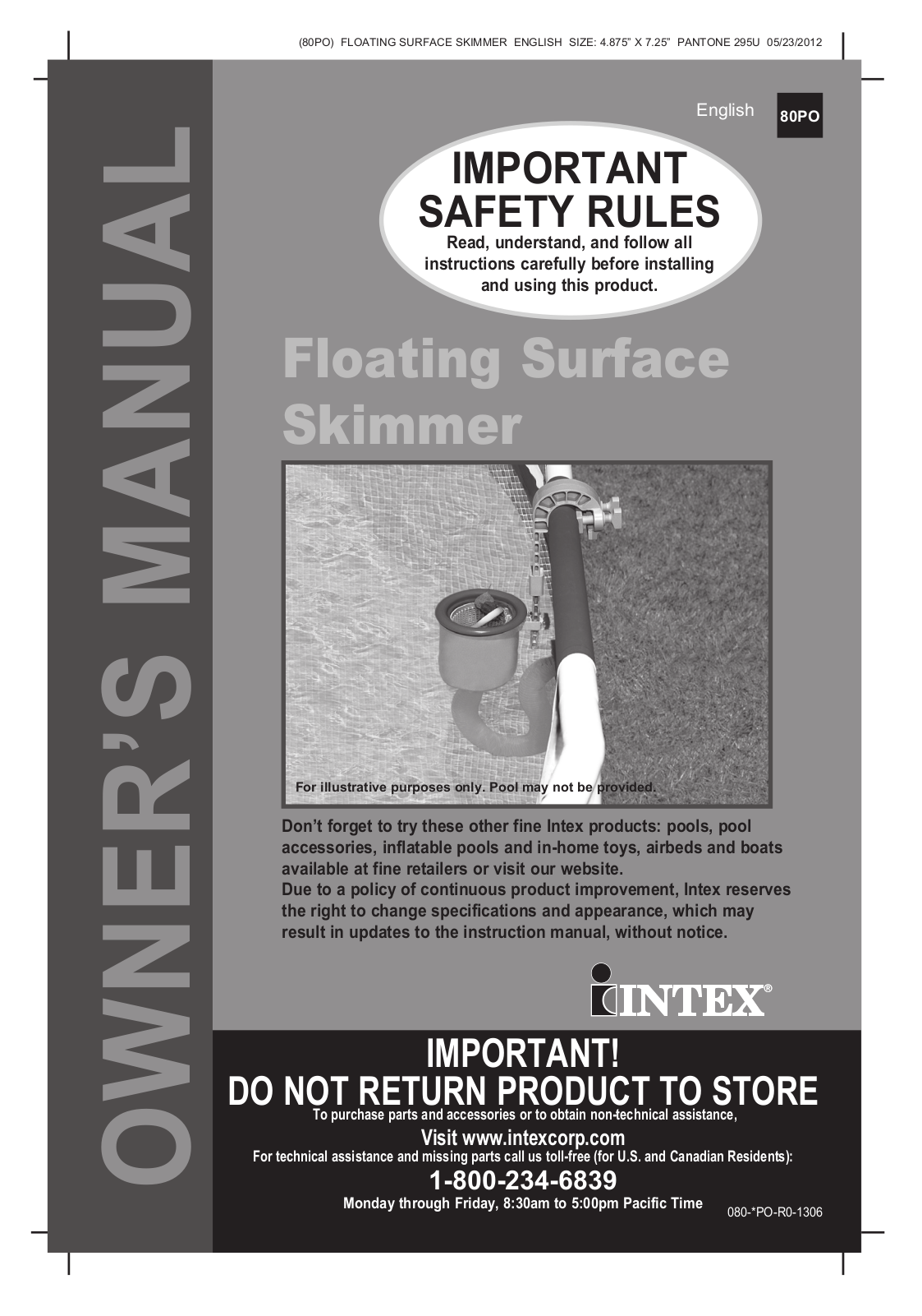 Intex Floating Surface Skimmer User Manual v.2