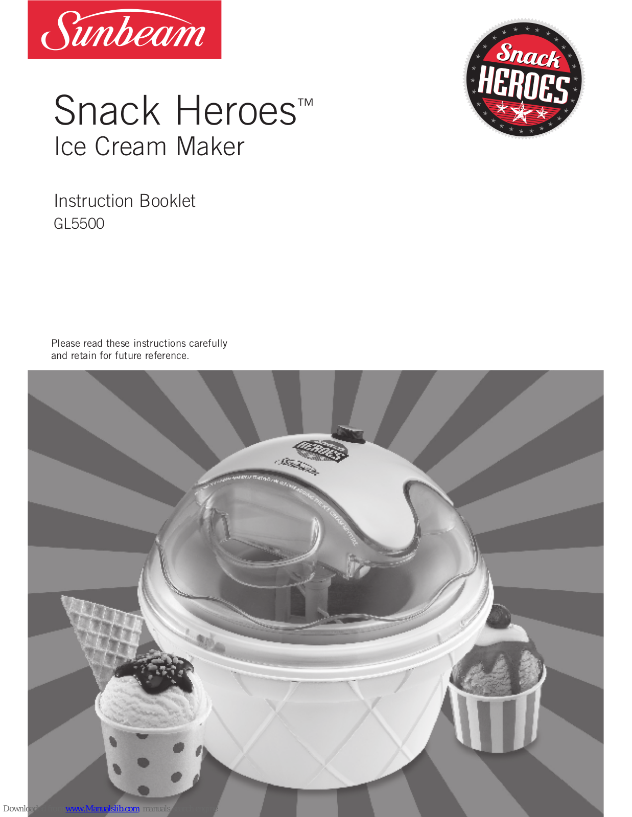 Sunbeam Snack Heroes GL5500 Instruction Booklet