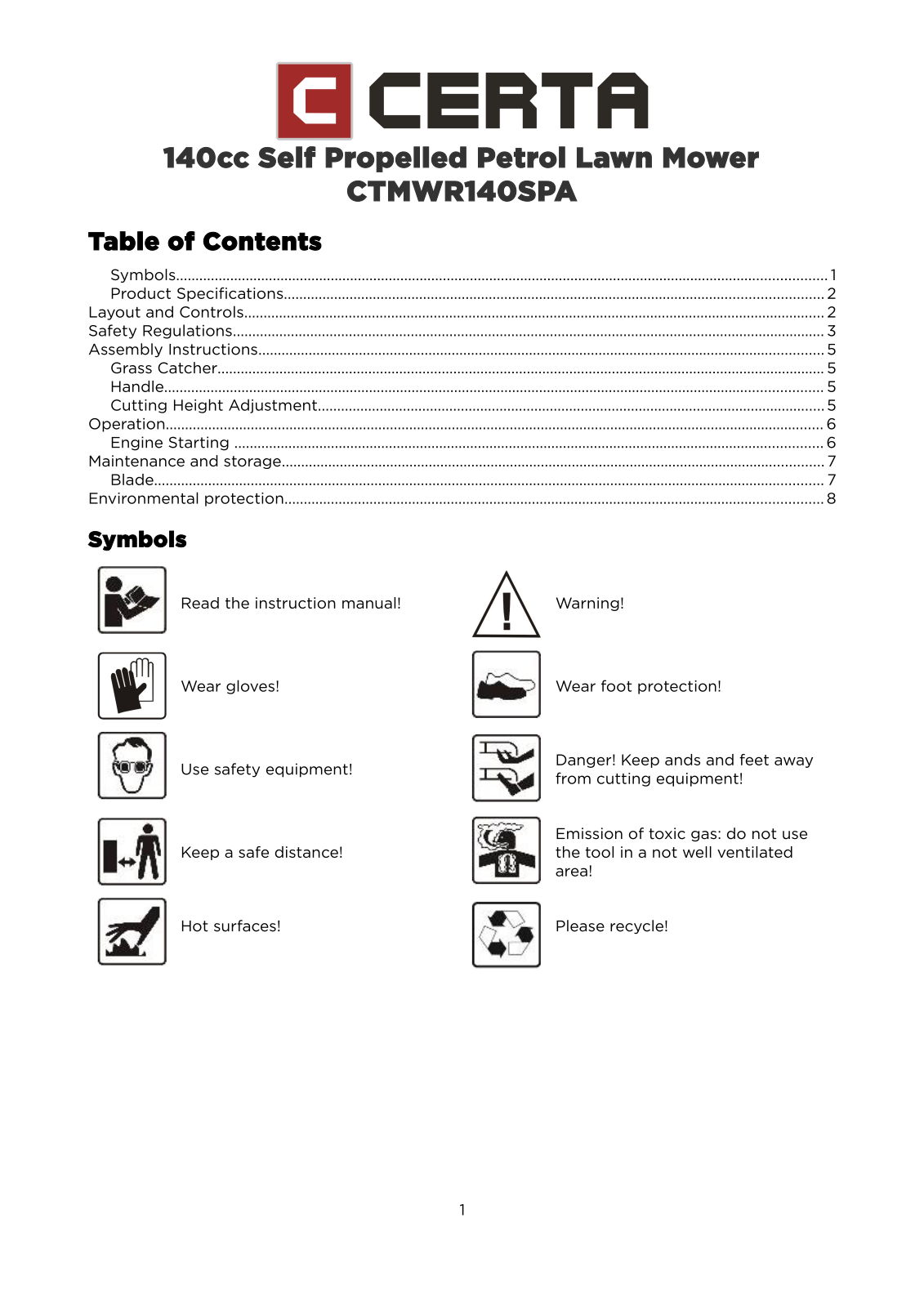 Certa CTMWR140SPB User Manual - ManualMachine.com