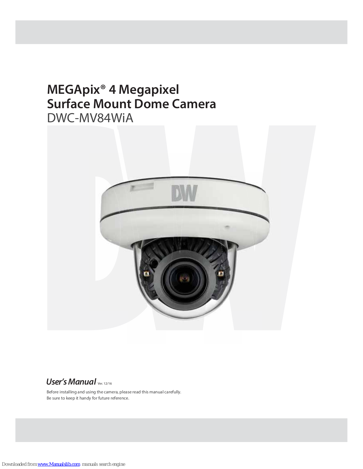 Digital Watchdog MEGApix DWC-MV84WiA, DWC-MB74WiA User Manual