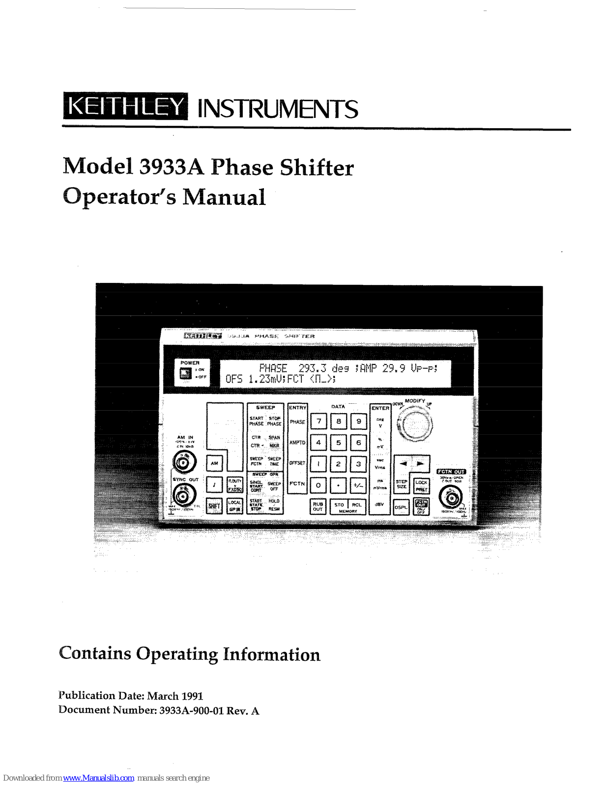 Keithley 3933A Operator's Manual - ManualMachine.com