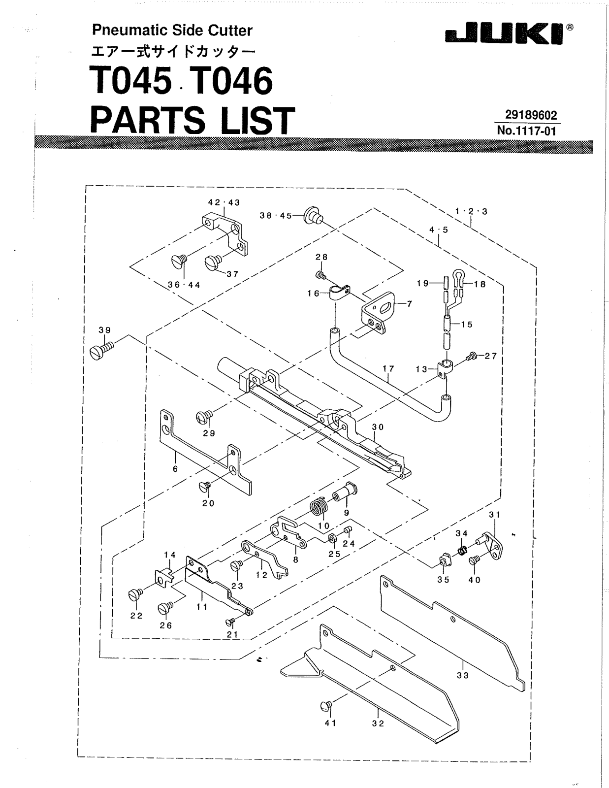 Juki TO45, TO46 Parts List