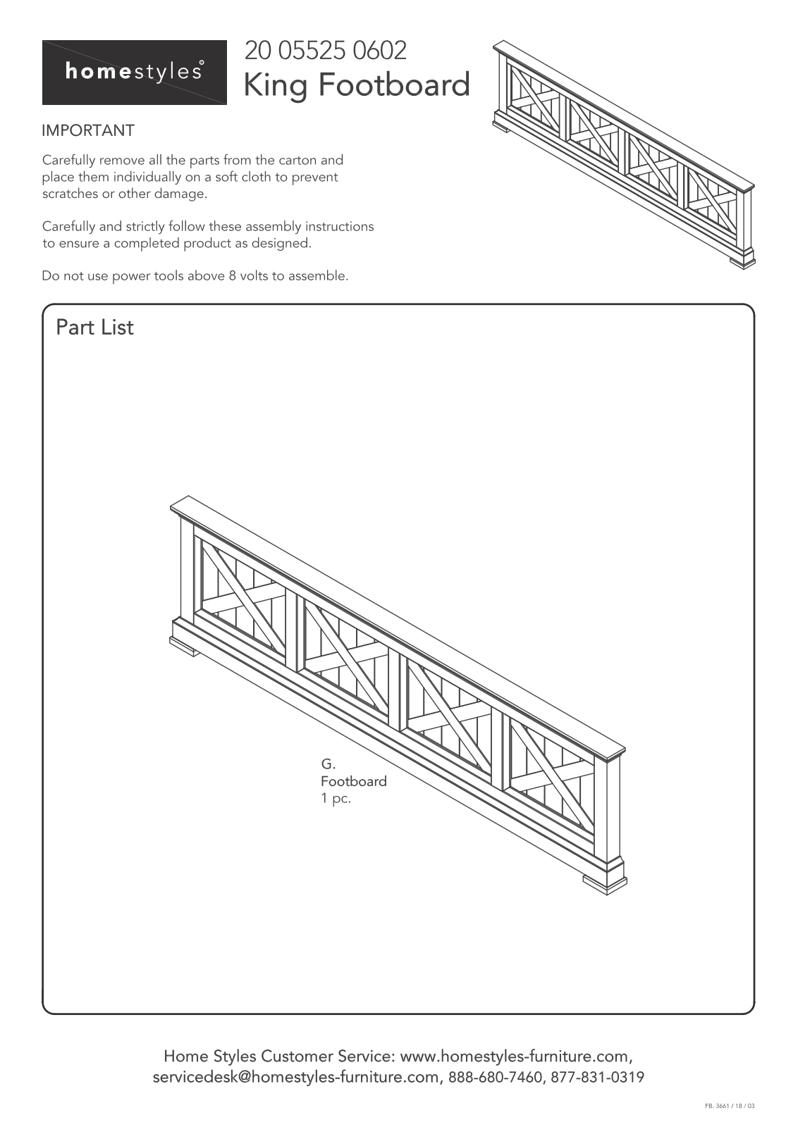 Homestyles 20 05525 0602 Assembly Instructions