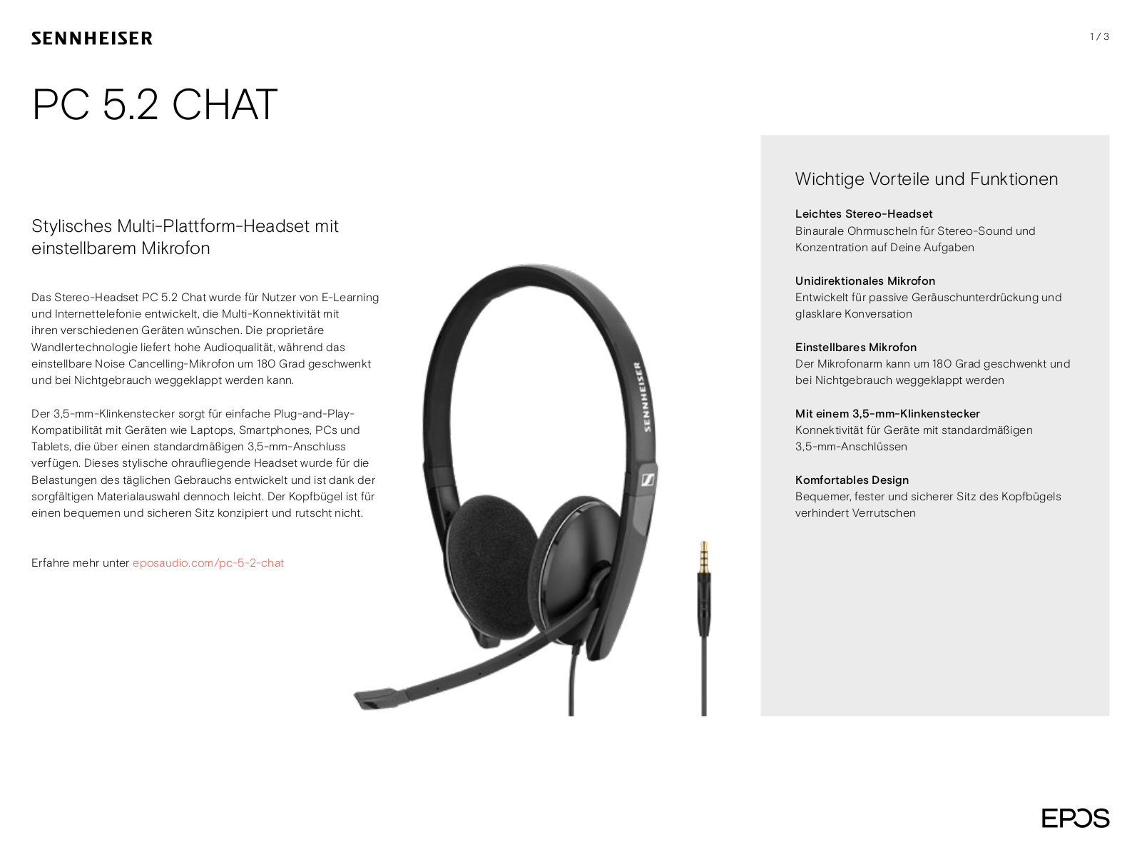 Sennheiser PC 5.2 Chat User Manual