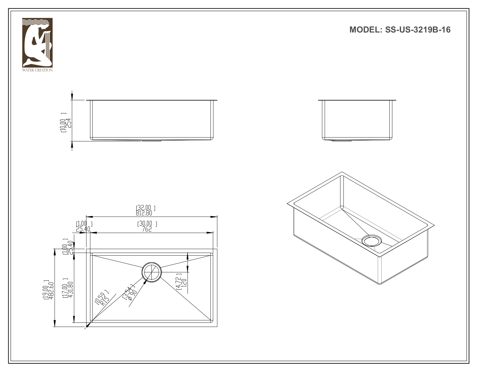 Water Creation CF511US3219B User Manual