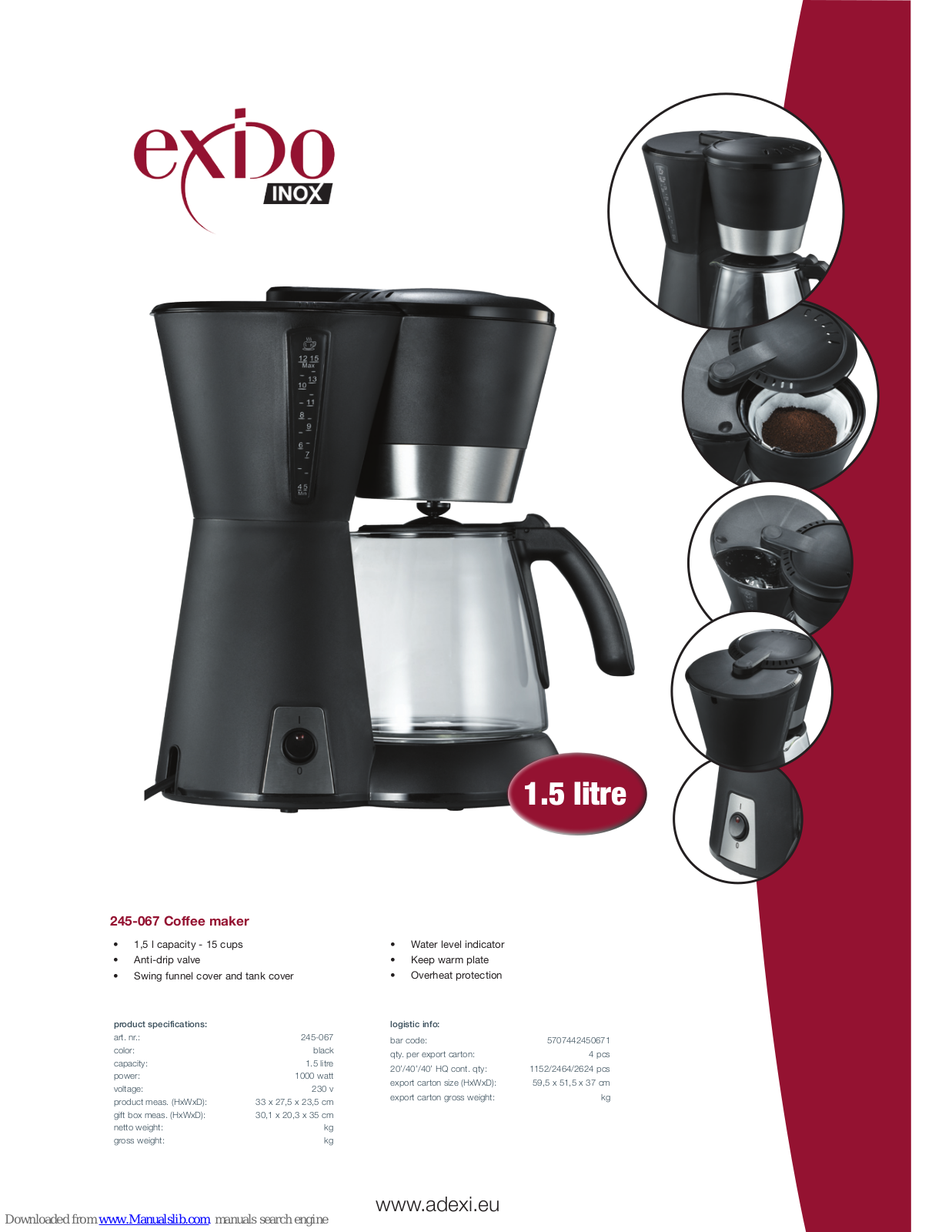 Exido 245-067 Specifications - ManualMachine.com