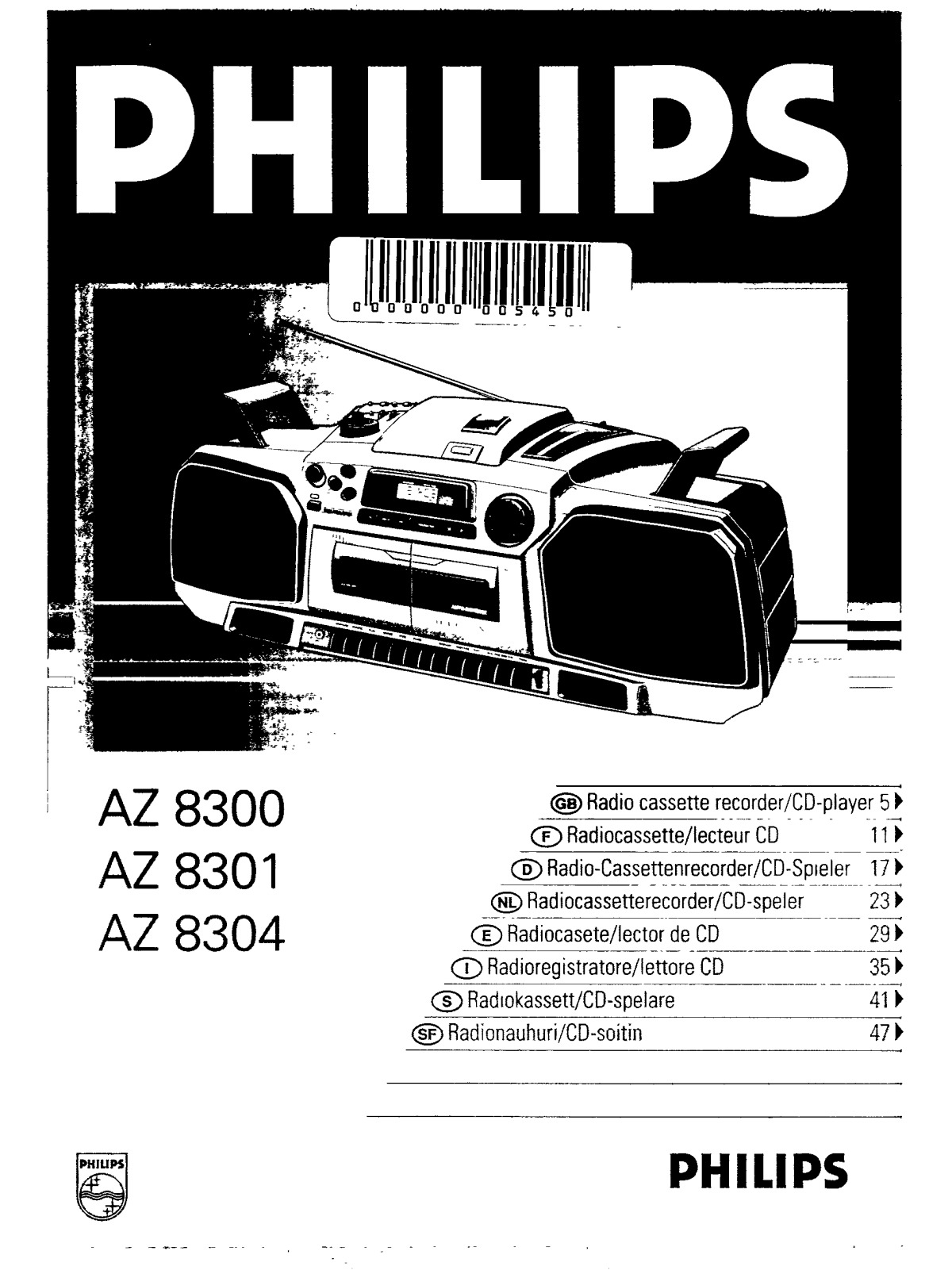 Philips AZ8304/25, AZ8304/20, AZ8304/05, AZ8304 User Manual