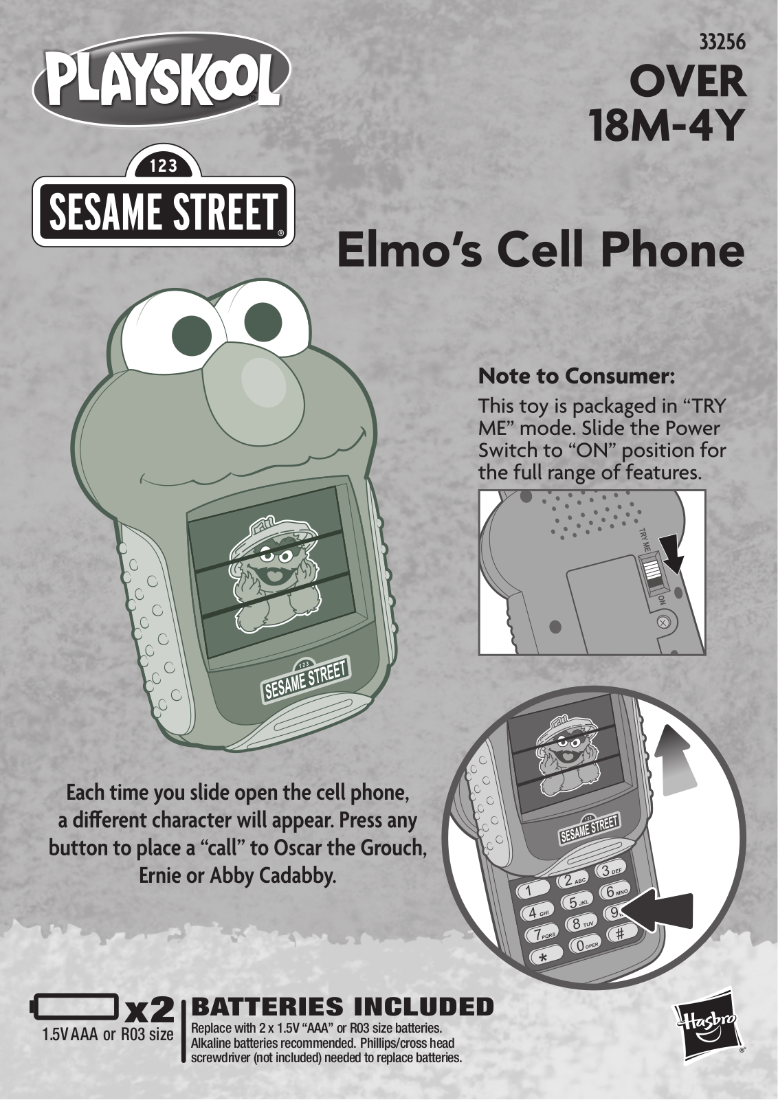 HASBRO Elmo's Cell Phone Sesame Street User Manual