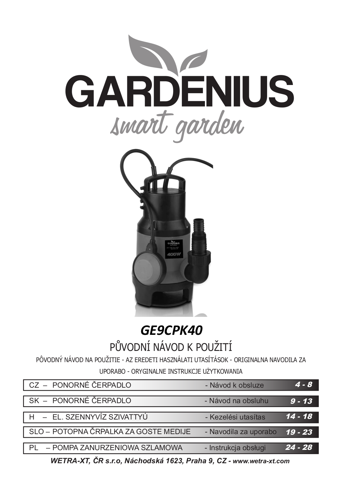 Gardenius GE9CPK40 User Manual