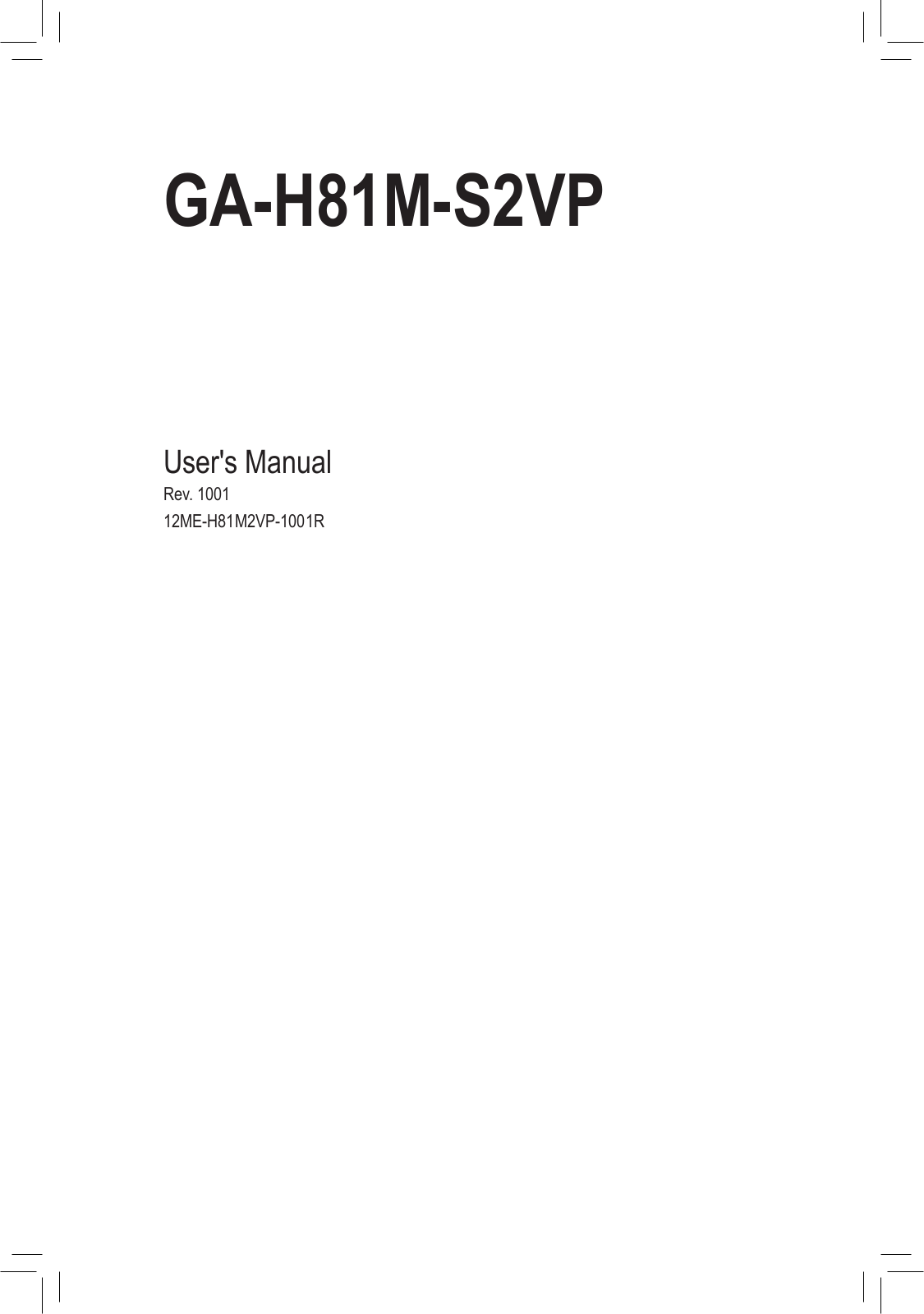 Gigabyte GA-H81M-S2VP User Manual