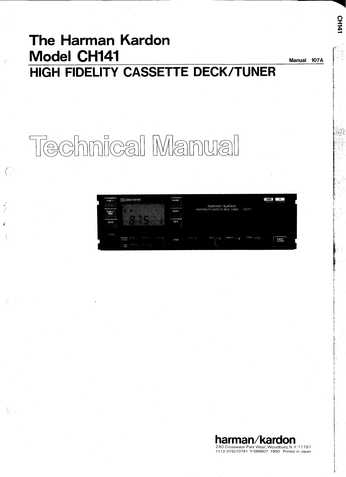 Harman Kardon CH-141 Service manual