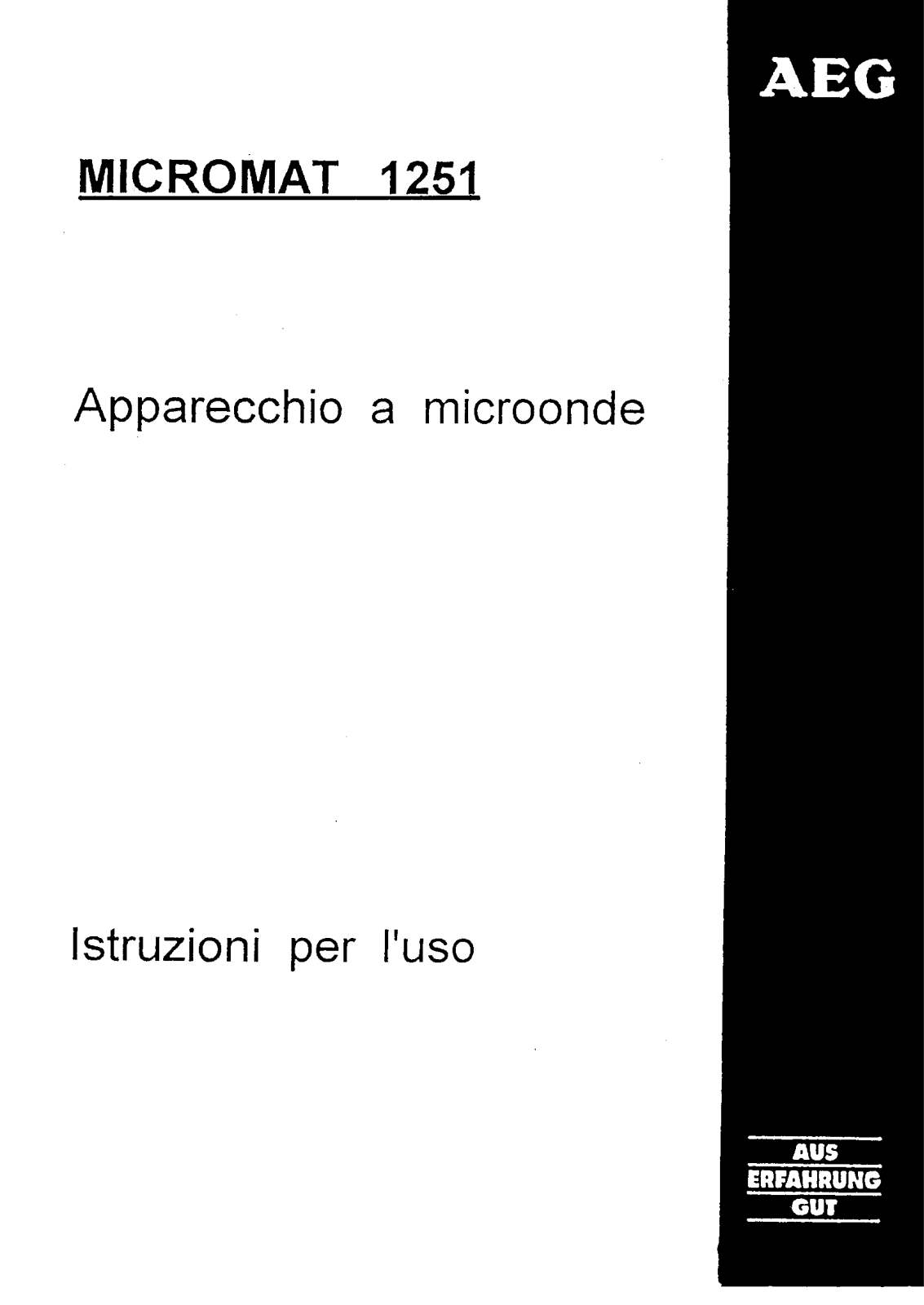 AEG MICROMAT1251 User Manual