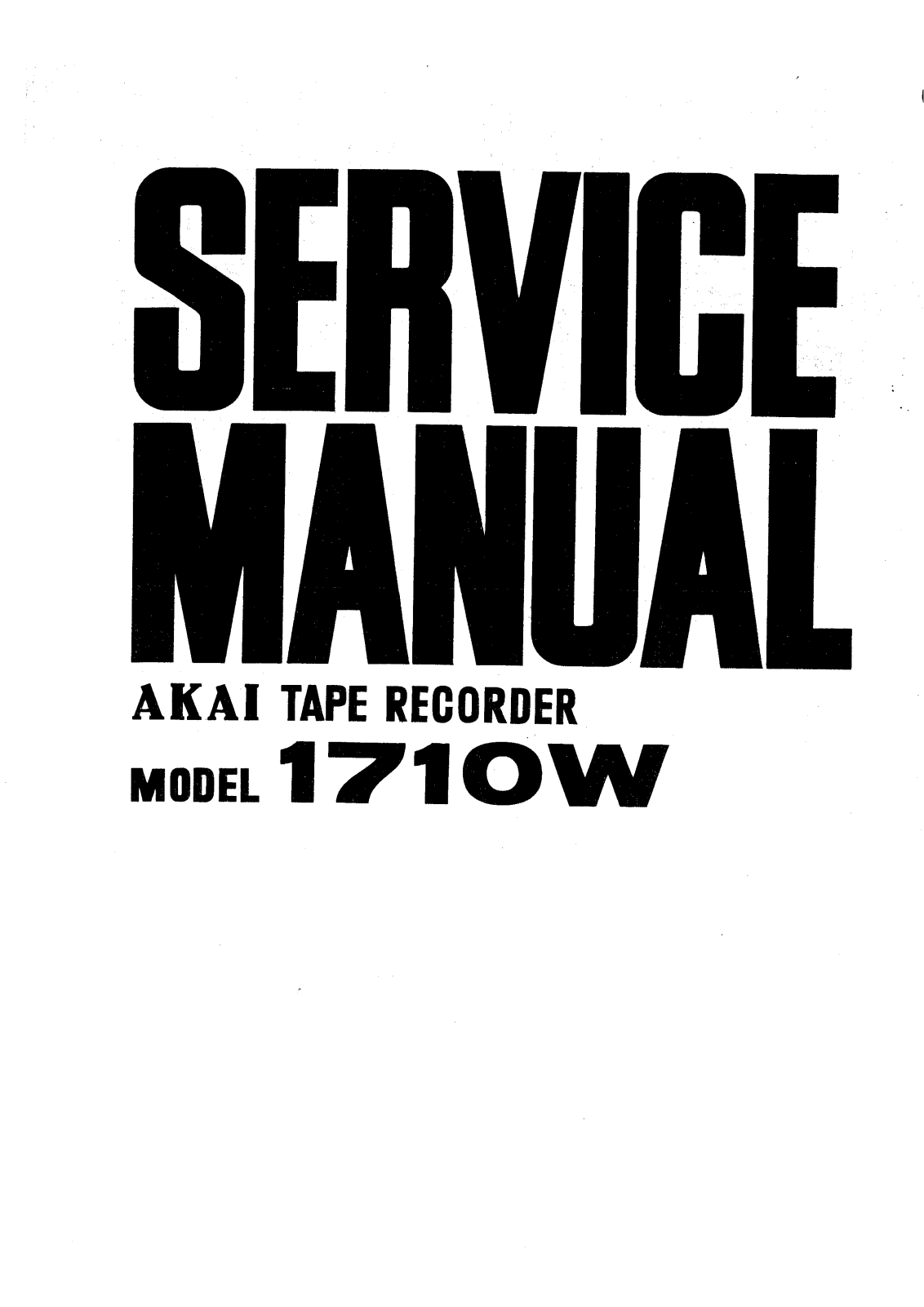 Akai 1710-W Service manual