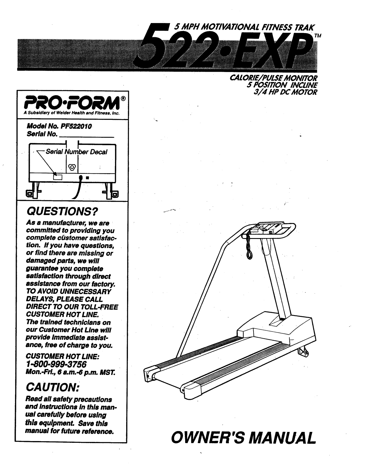 ProForm PF522010 User Manual