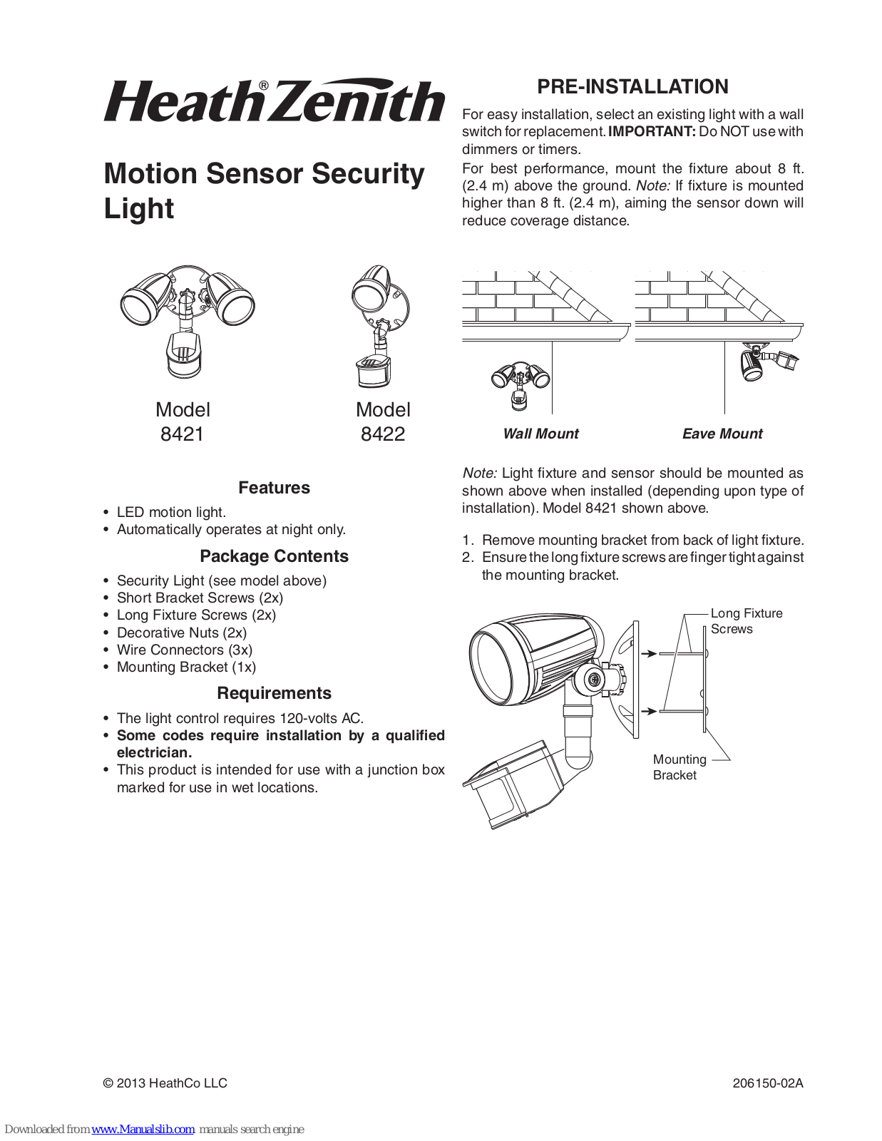 Heath Zenith 8421, 8422 User Manual