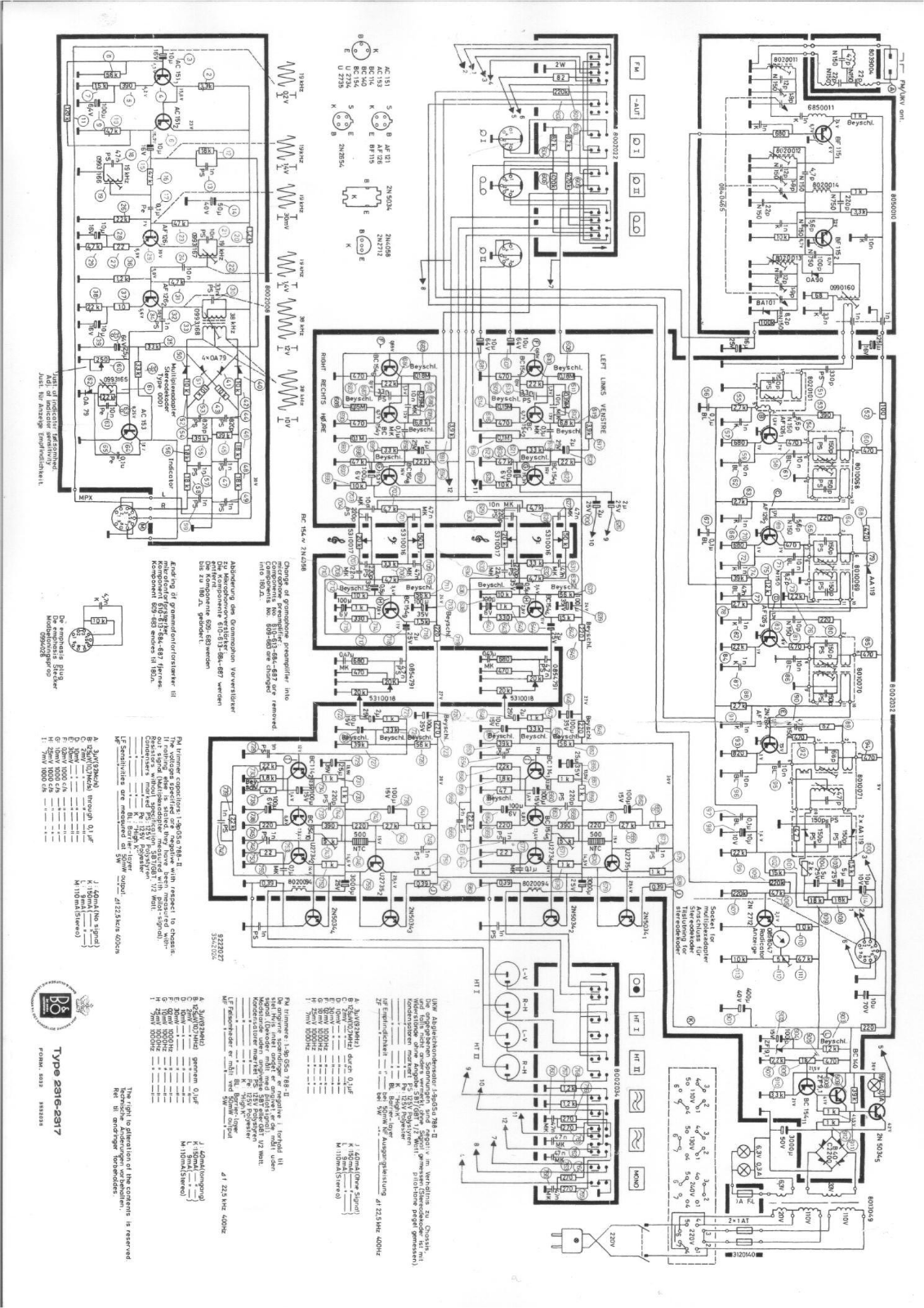 Bang Olufsen 1000 schematic