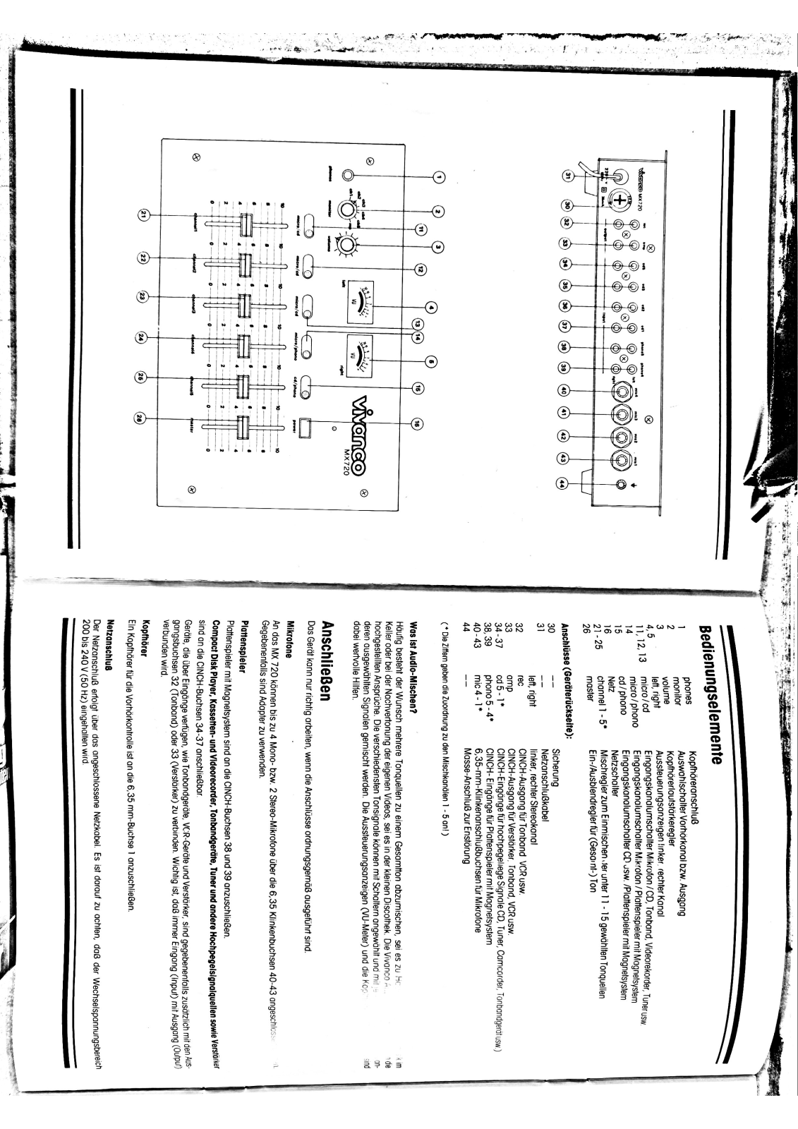 Vivanco MX720 User Manual