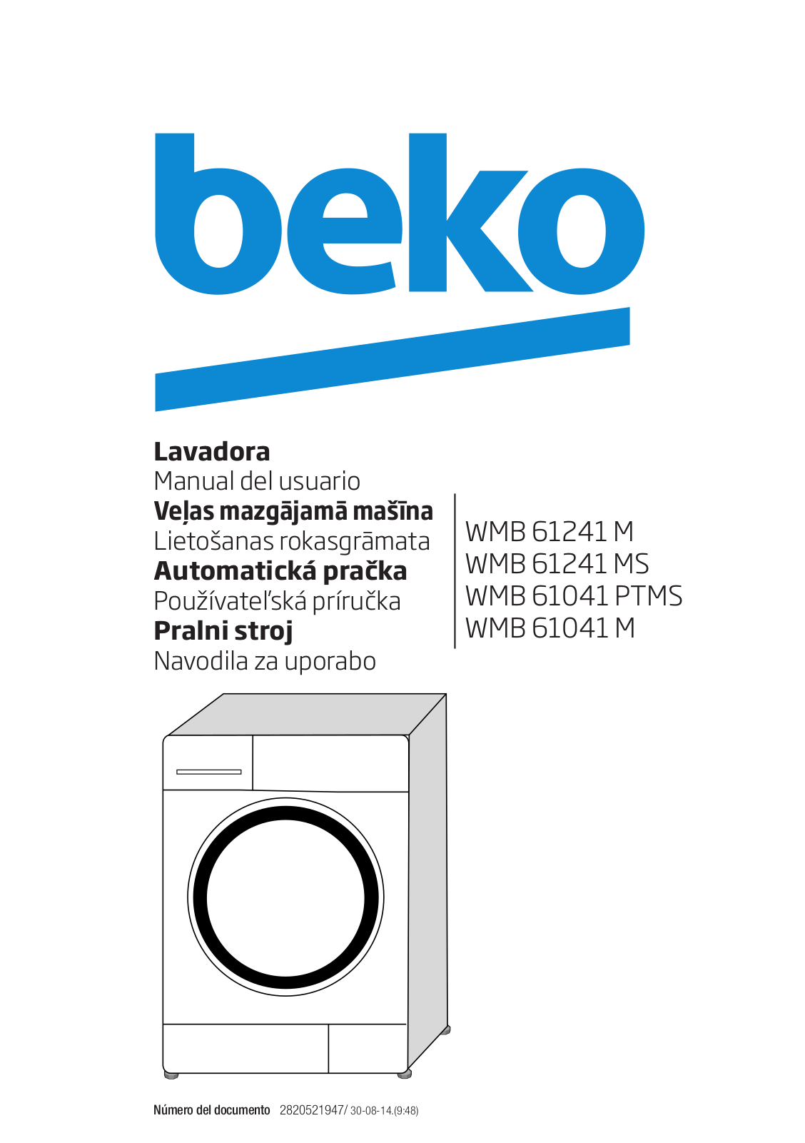 Beko WMB 61241 M, WMB 61241 MS, WMB 61041 PTMS, WMB 61041 M User manual