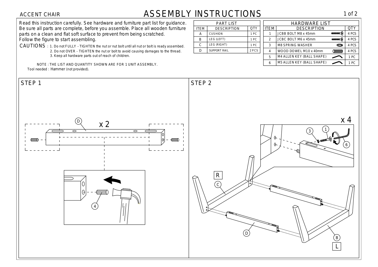 Alcott Hill WHI8778 Assembly Instructions - ManualMachine.com