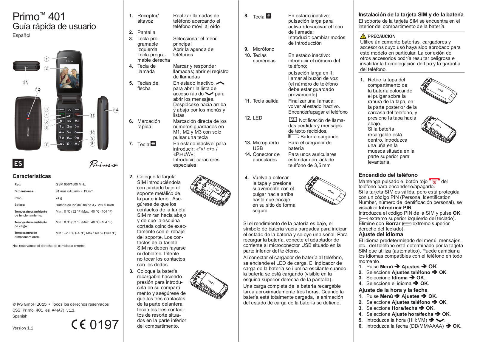 Doro 401 Guide rapide