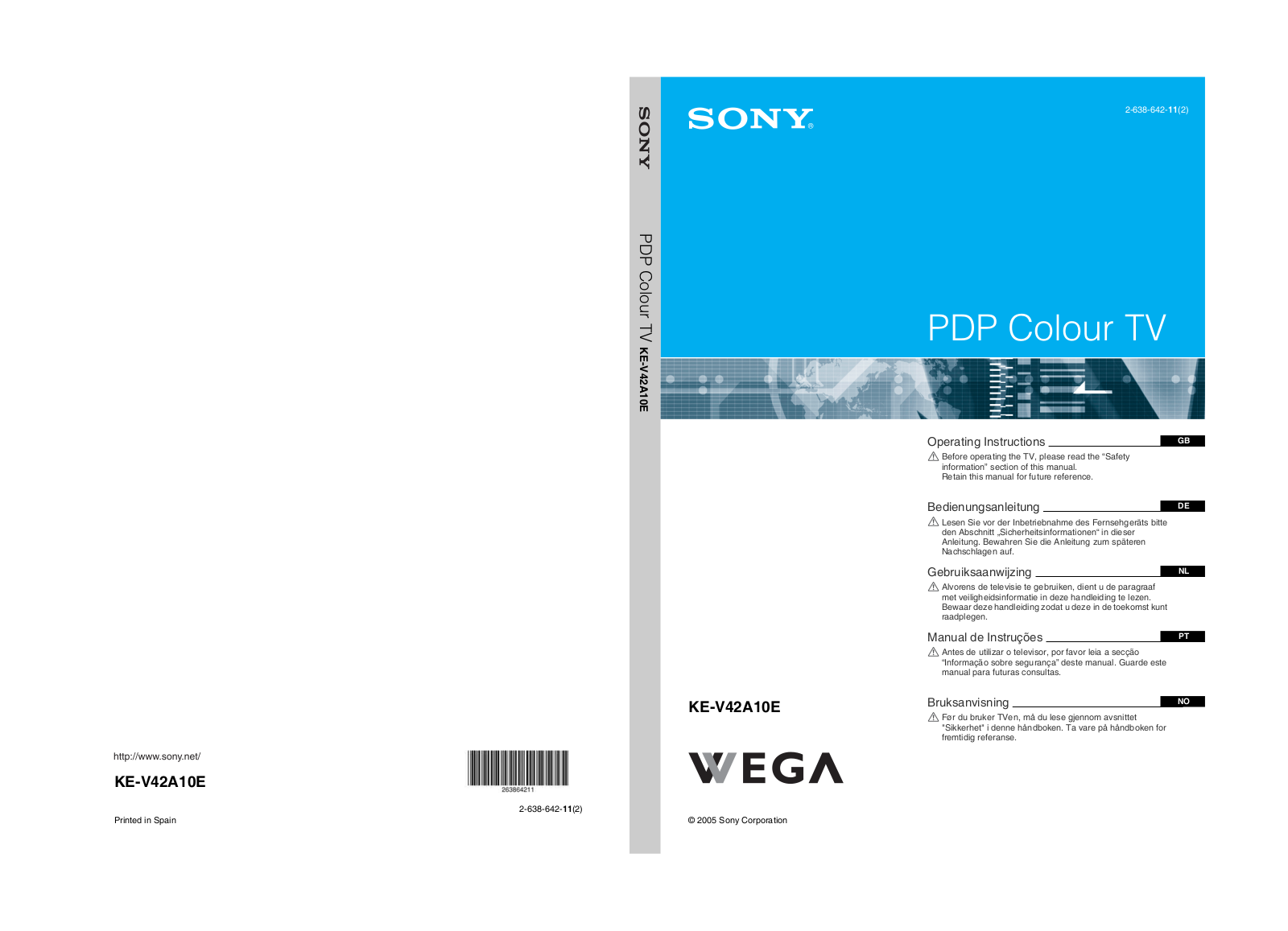 Sony KE-V42A10E Operating Instructions