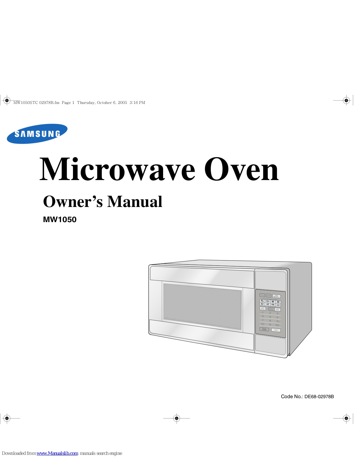 Samsung MW1050 Owner's Manual