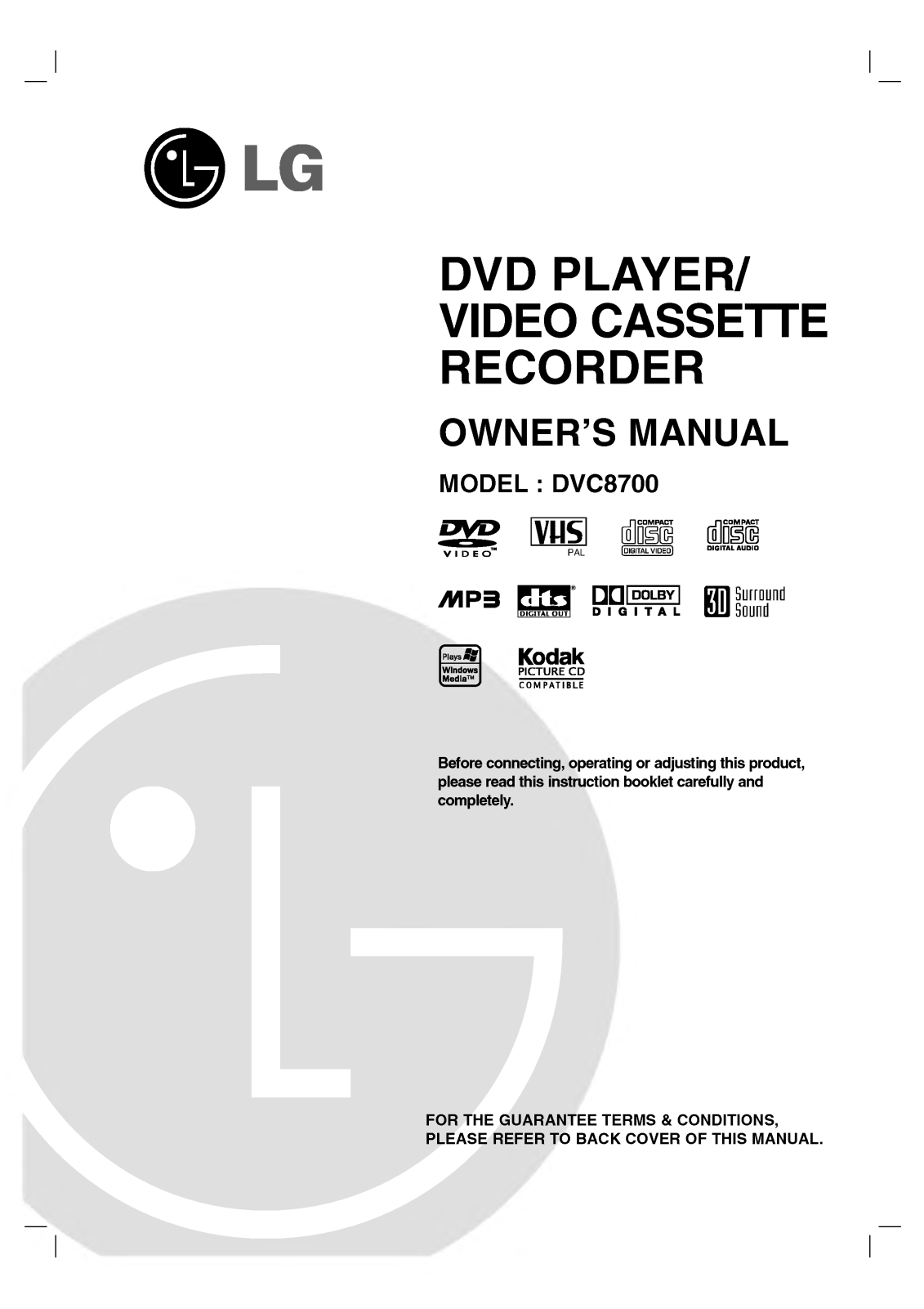 LG DVC8700 User Manual