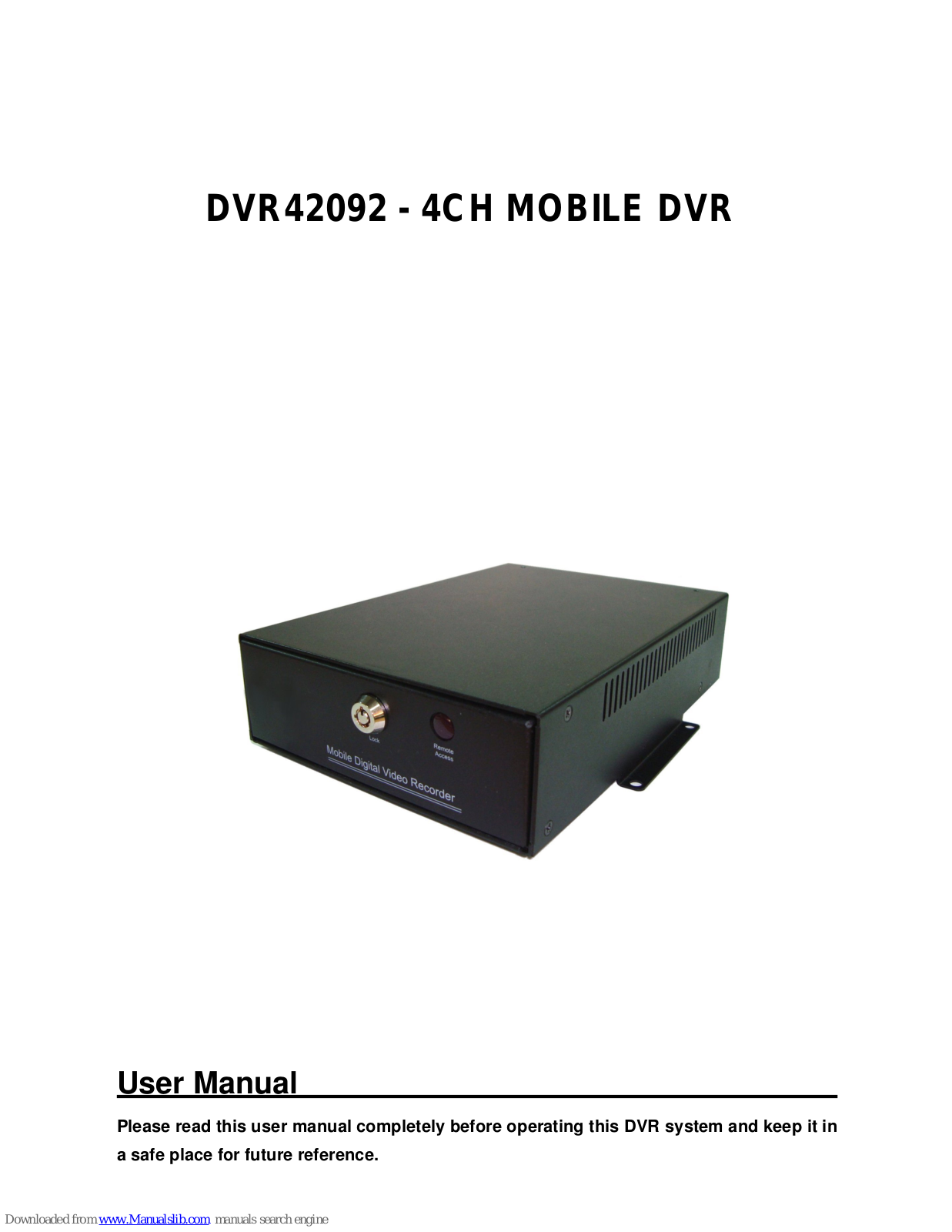 Molpir DVR42092 User Manual