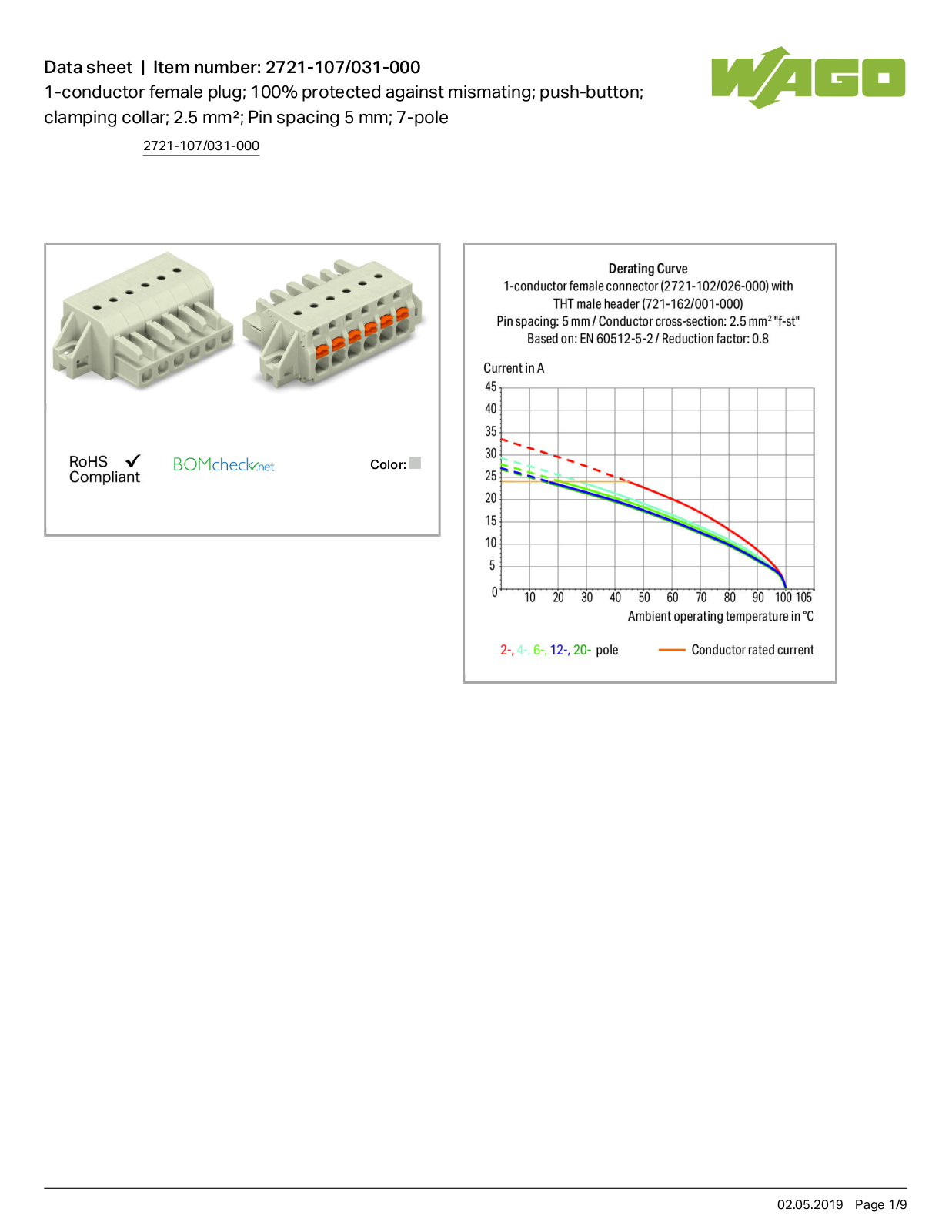 Wago 2721-107/031-000 Data Sheet