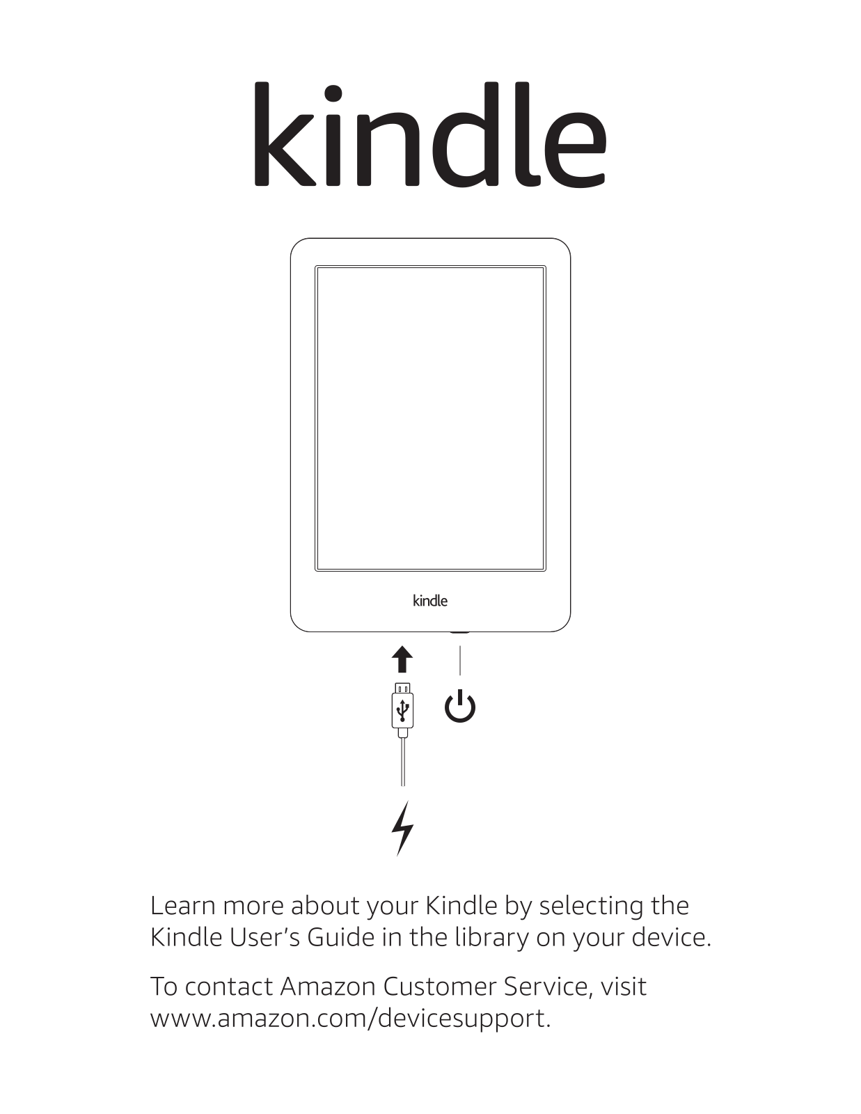 Amazon Kindle - 10th Quick Start Guide
