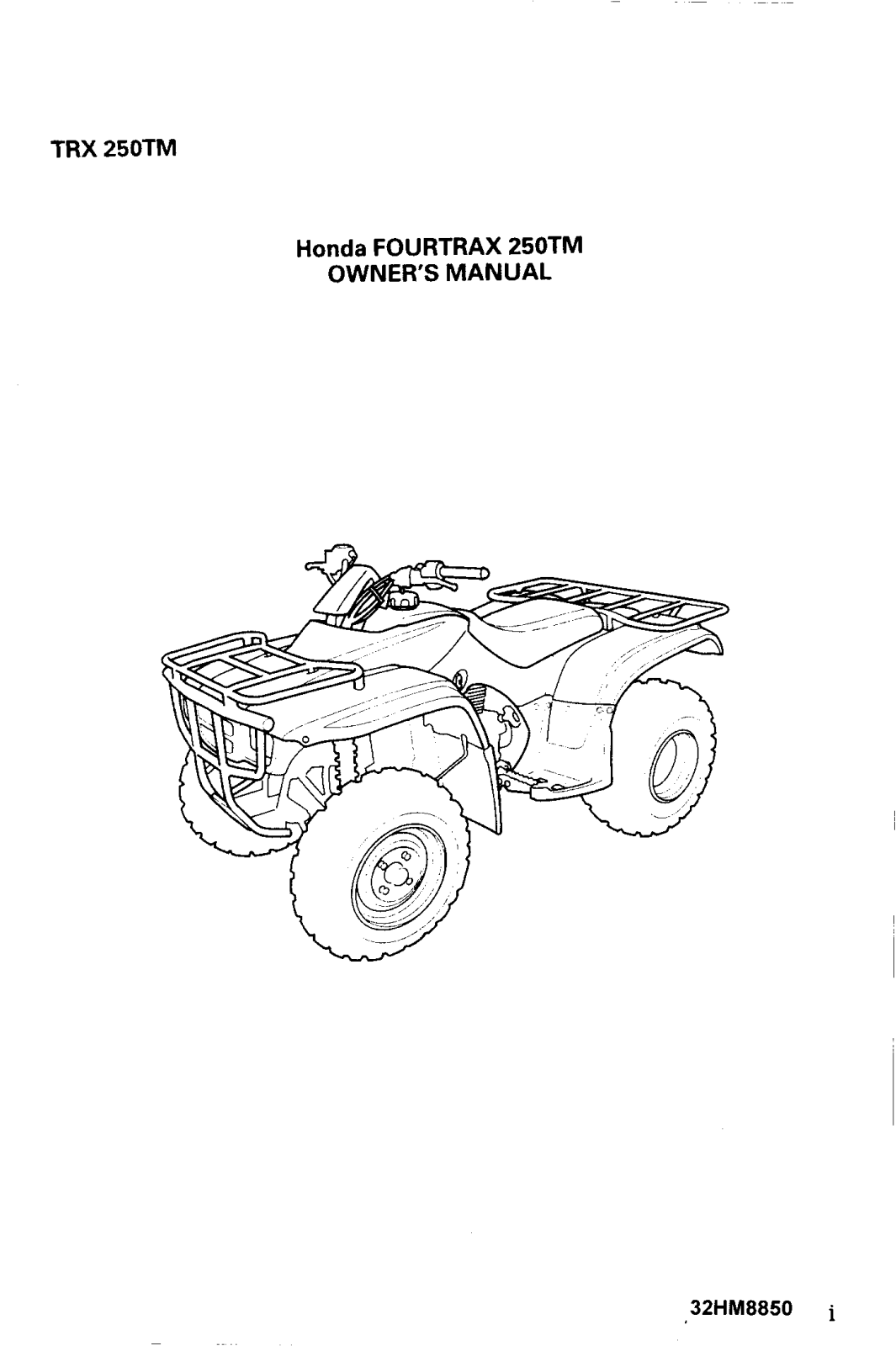 HONDA TRX250TM 2001 User Manual