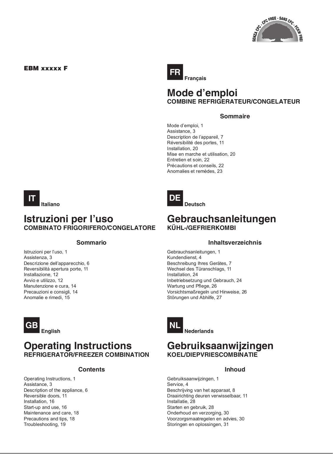 Hotpoint EBM 18200 F User Manual