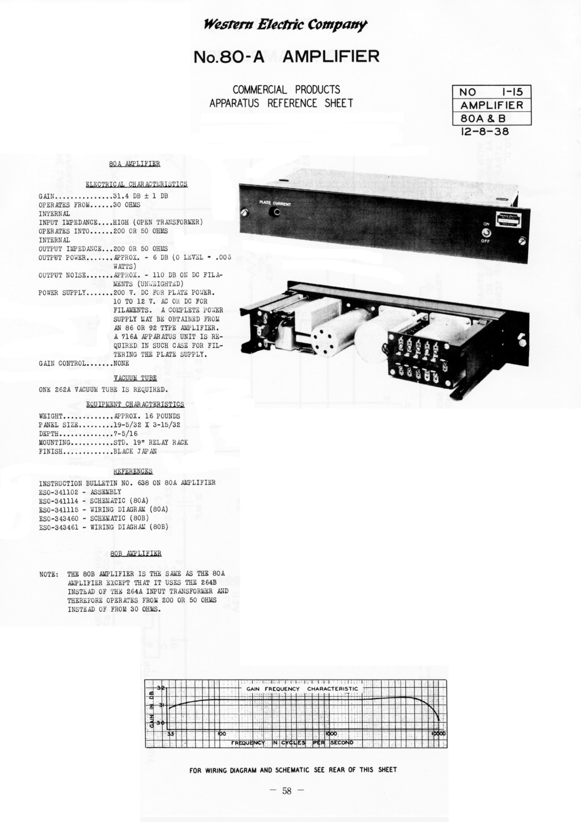 Western Electric 80-A Schematic