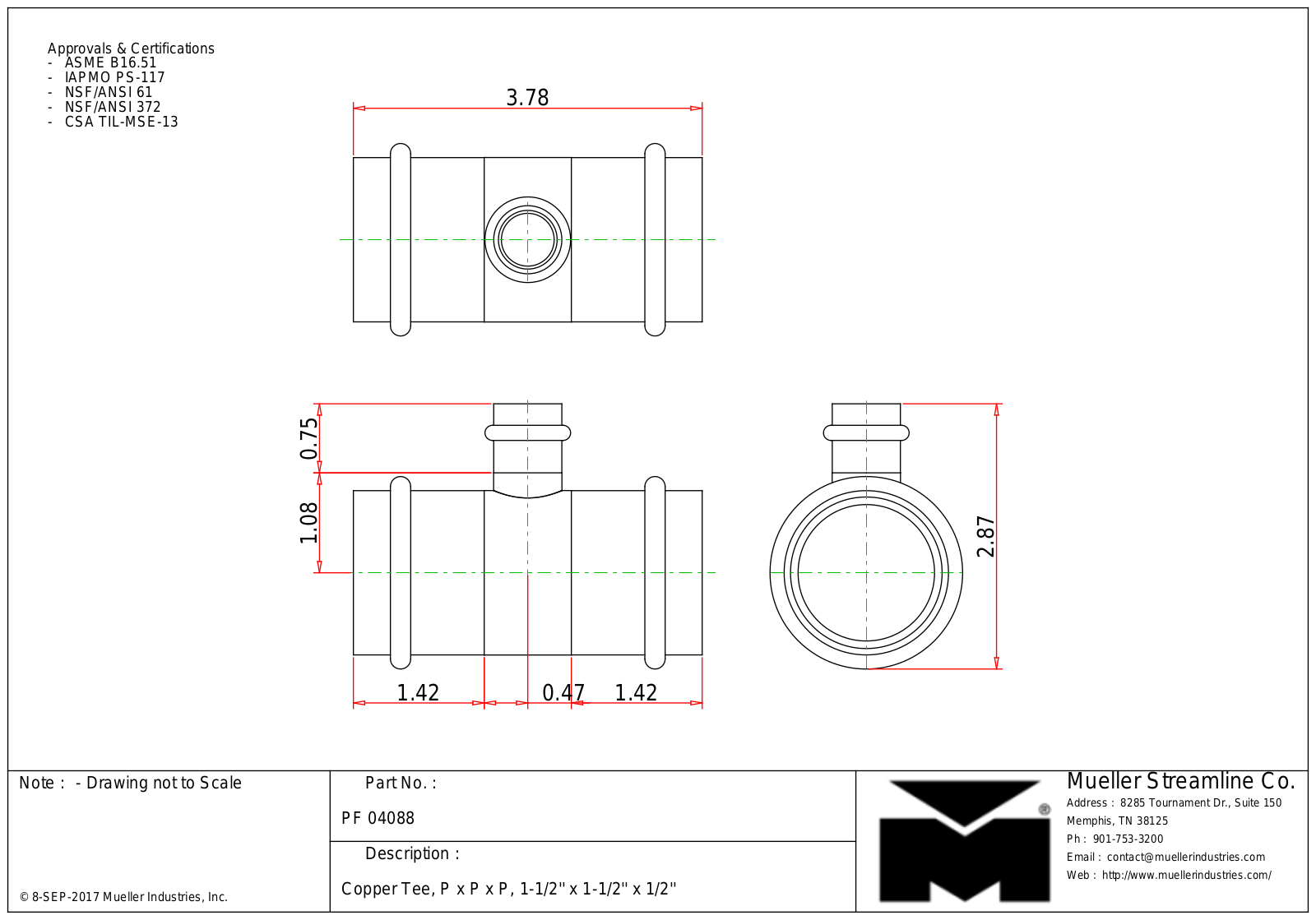 Mueller Streamline PF 04088 Cad Drawing - ManualMachine.com