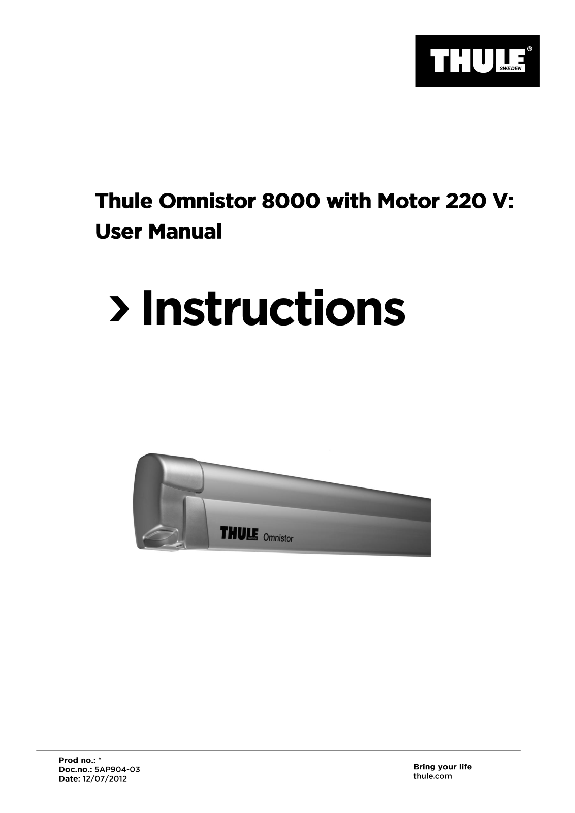 Thule 8000 User Manual