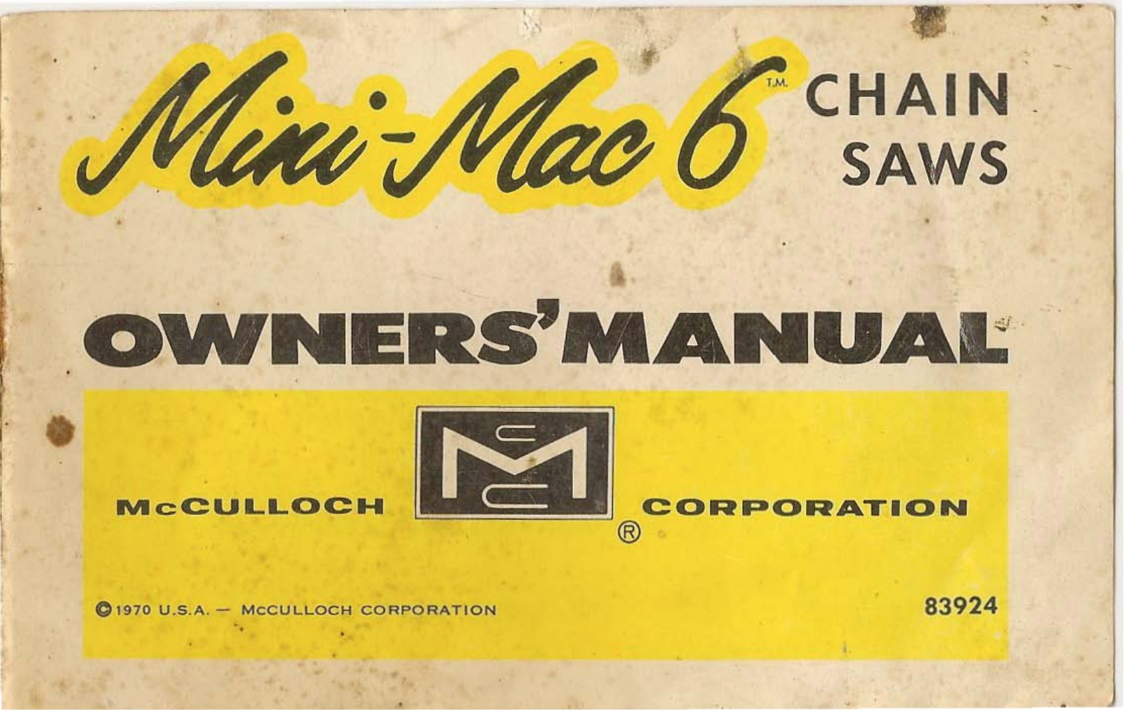 McCulloch Mini-Mac 6 Owner's Manual - ManualMachine.com